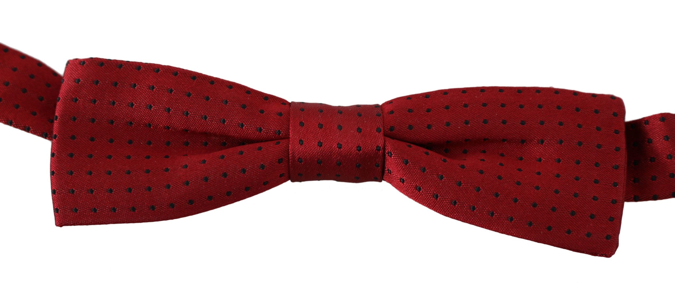 Dolce & Gabbana Rödprickig Sidenfluga med Justerbar Halsringning och Papillon