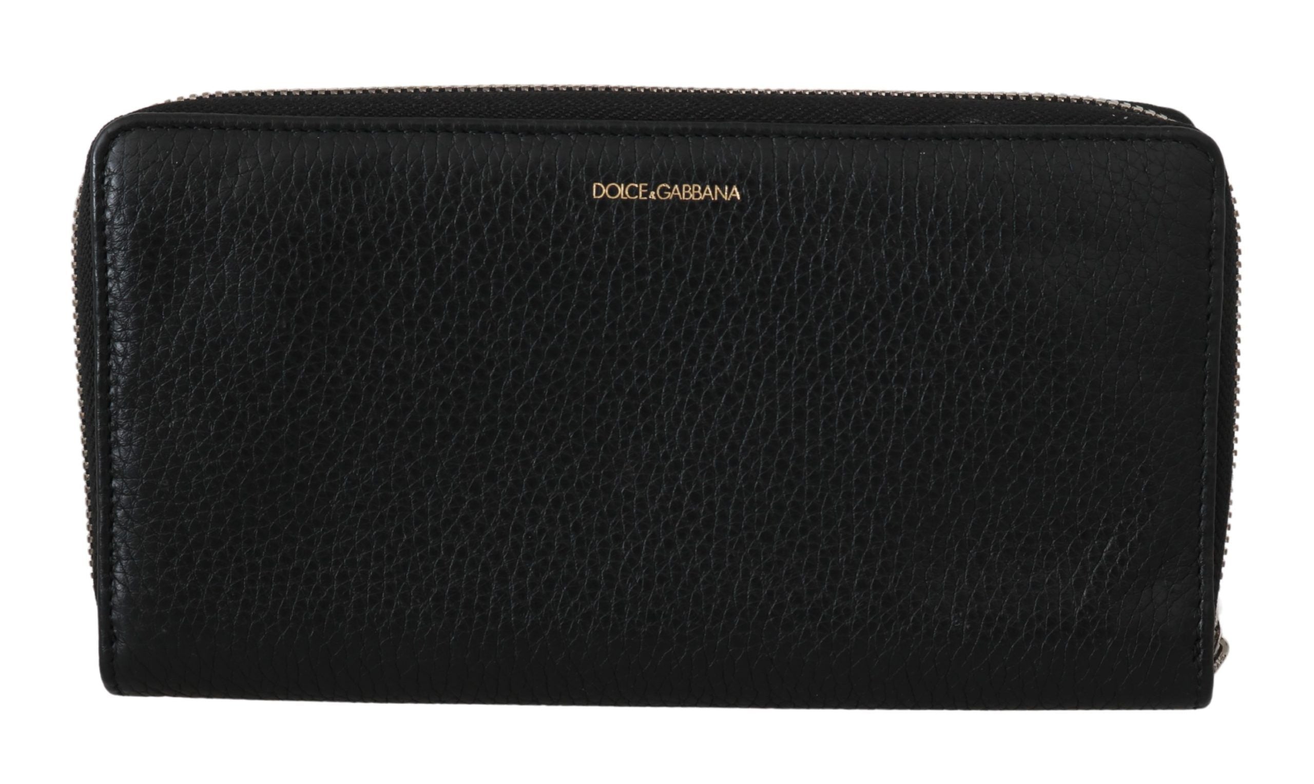 Dolce & Gabbana Svart Herrplånbok med Dragkedja Continental-Plånbok i 100 % Läder