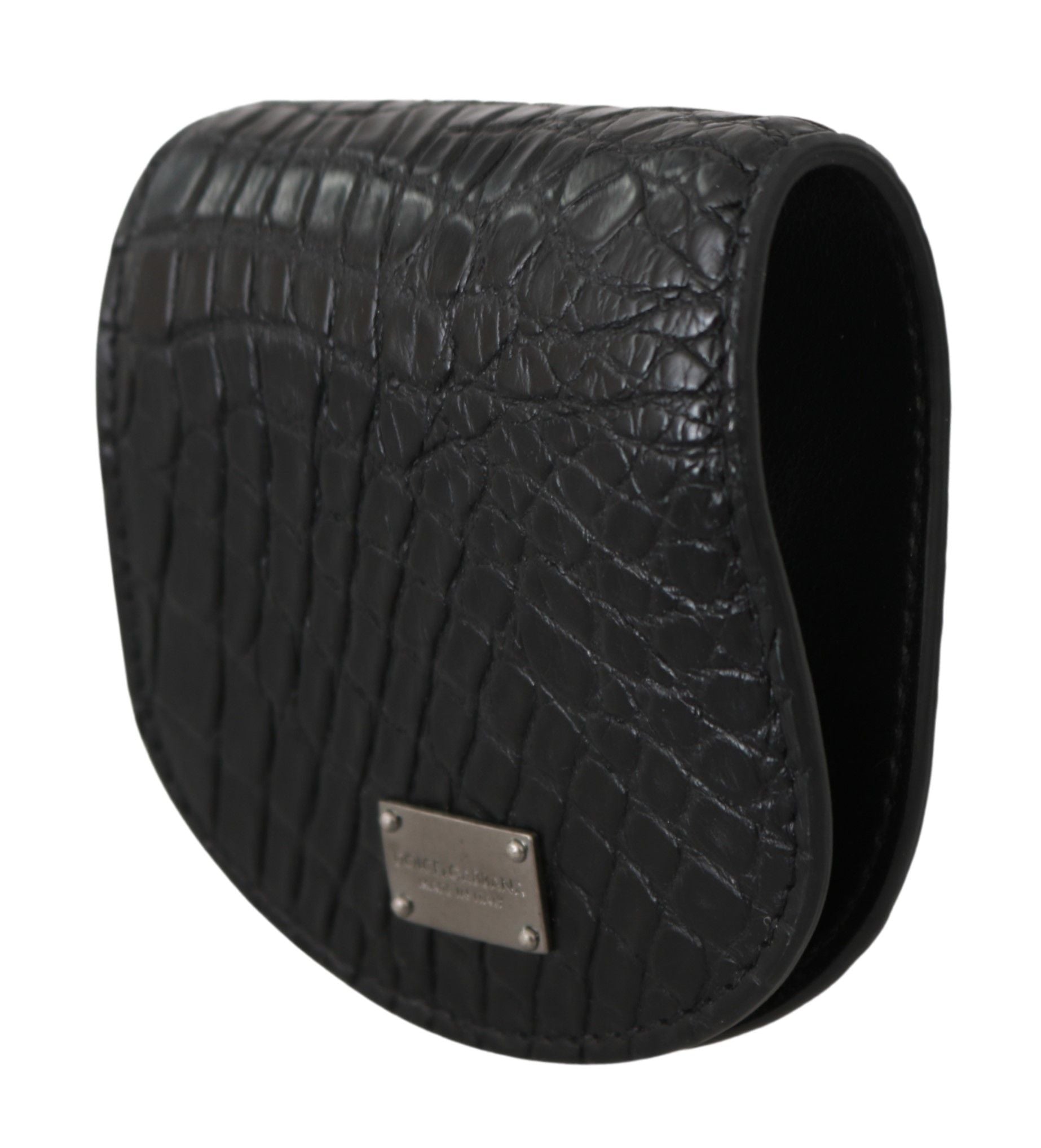 Dolce & Gabbana Svart Kondomfodral med Pocket i Exotisk Hud