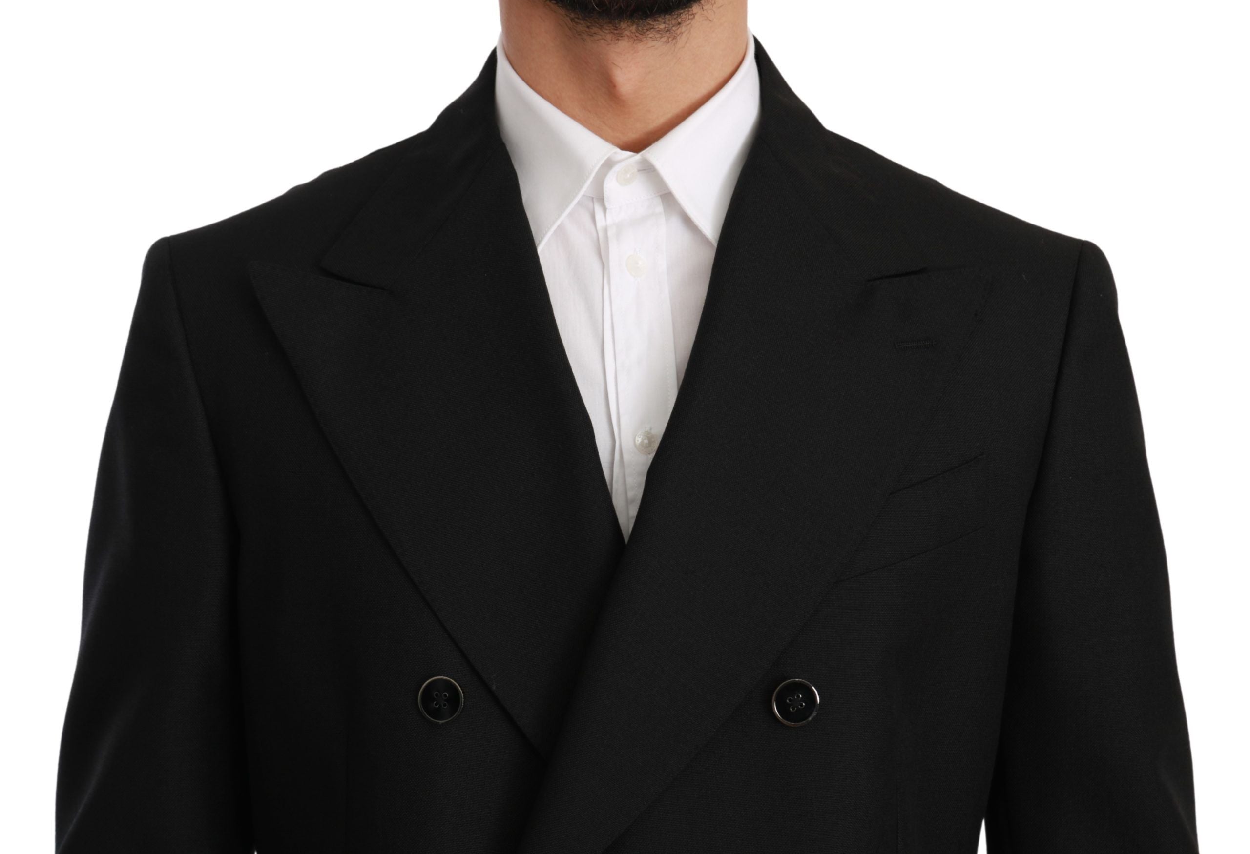 Dolce & Gabbana Svart Slim Fit Jacka Kappa Ullkavaj