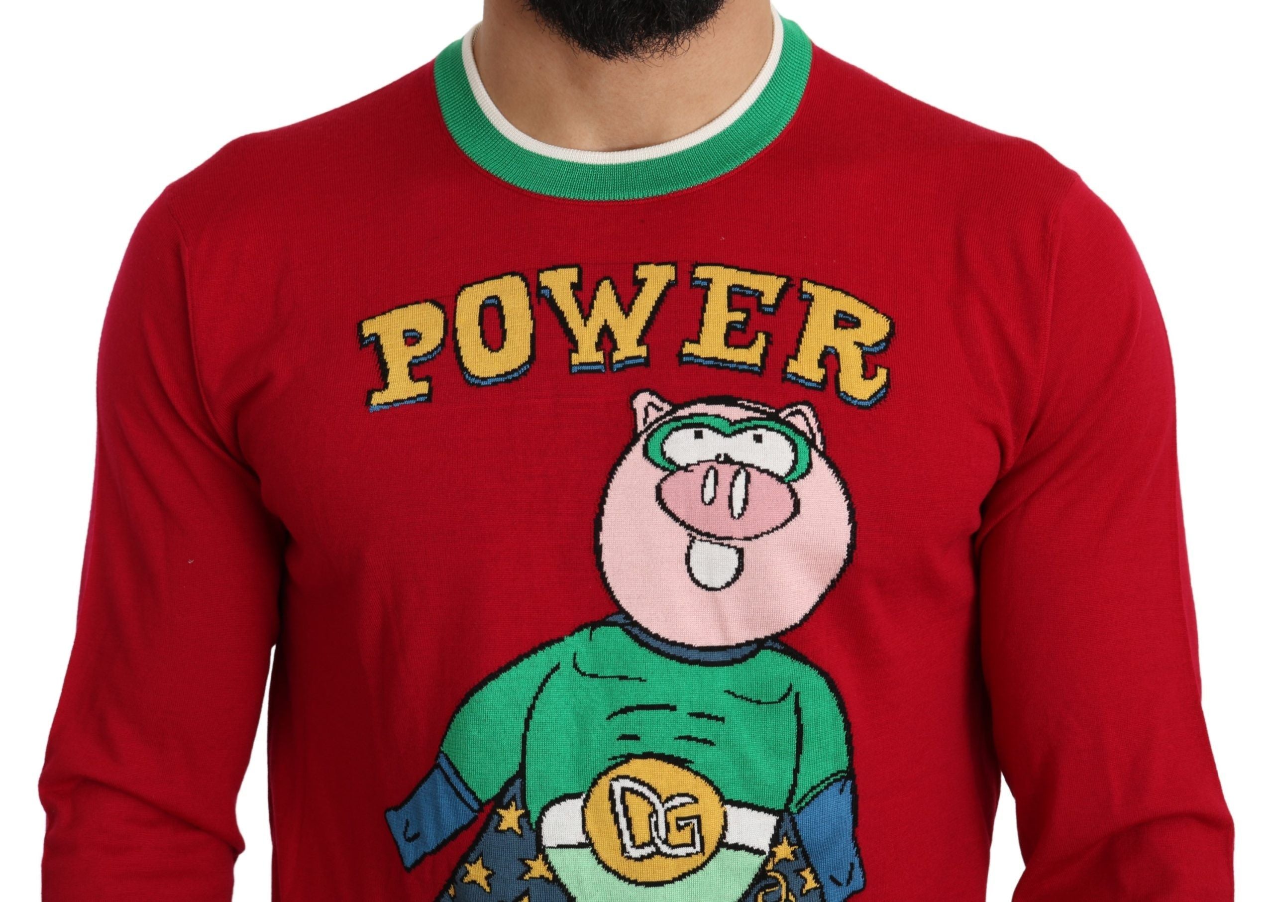 Dolce & Gabbana Röd Ull-Silke Årets Pig-tröja