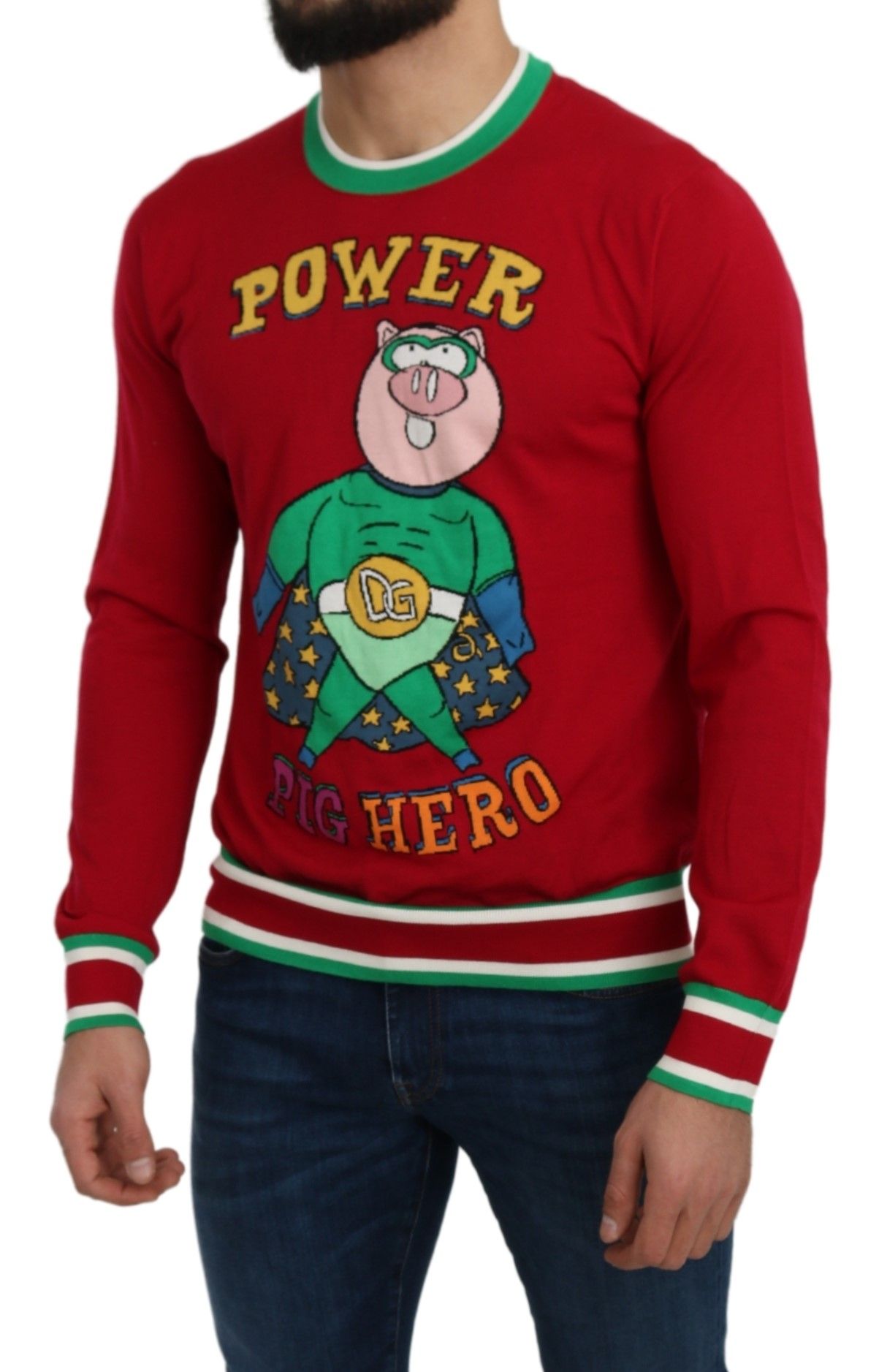 Dolce & Gabbana Röd Ull-Silke Årets Pig-tröja