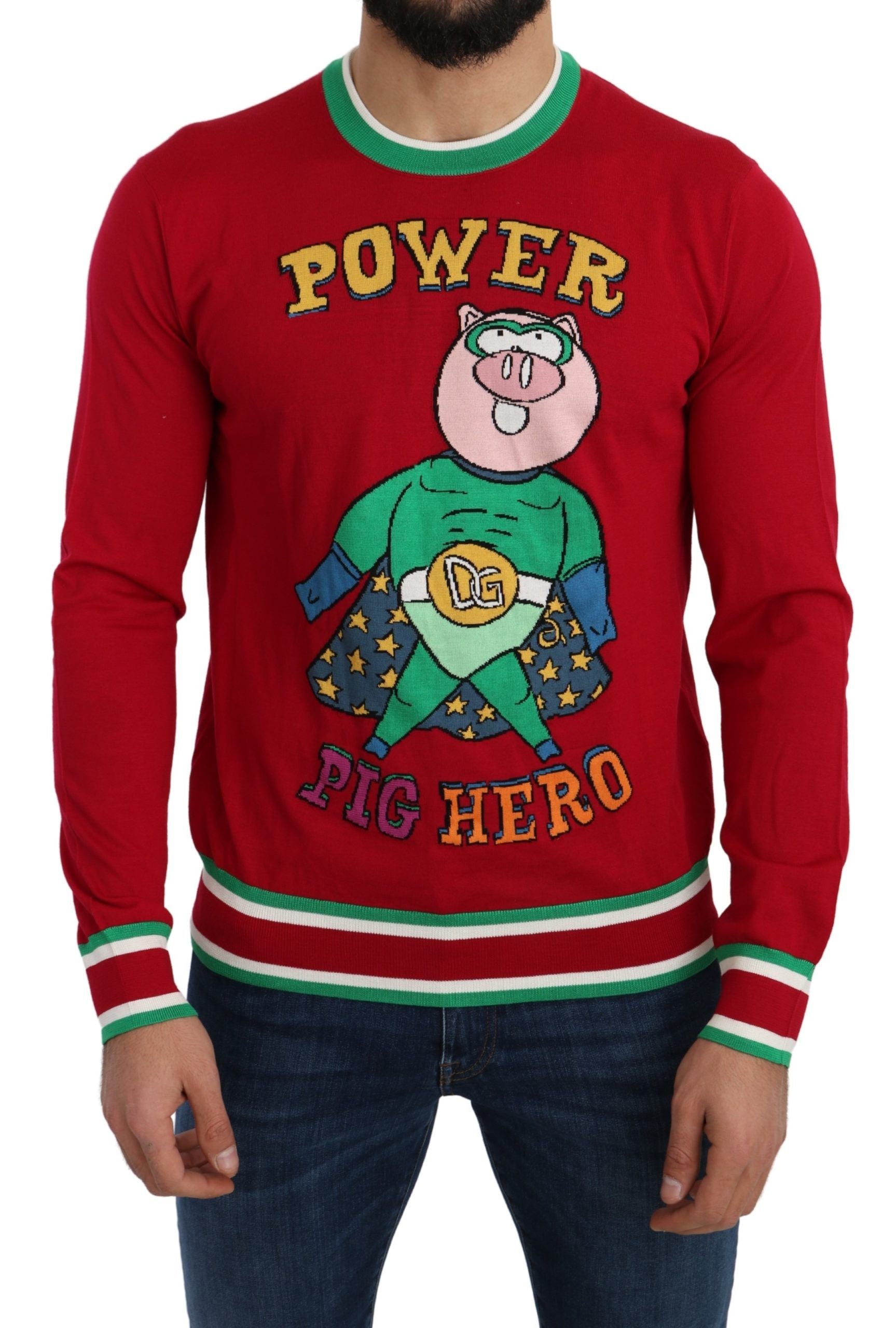 Dolce & Gabbana Röd Ull-Silke Årets Pig-tröja