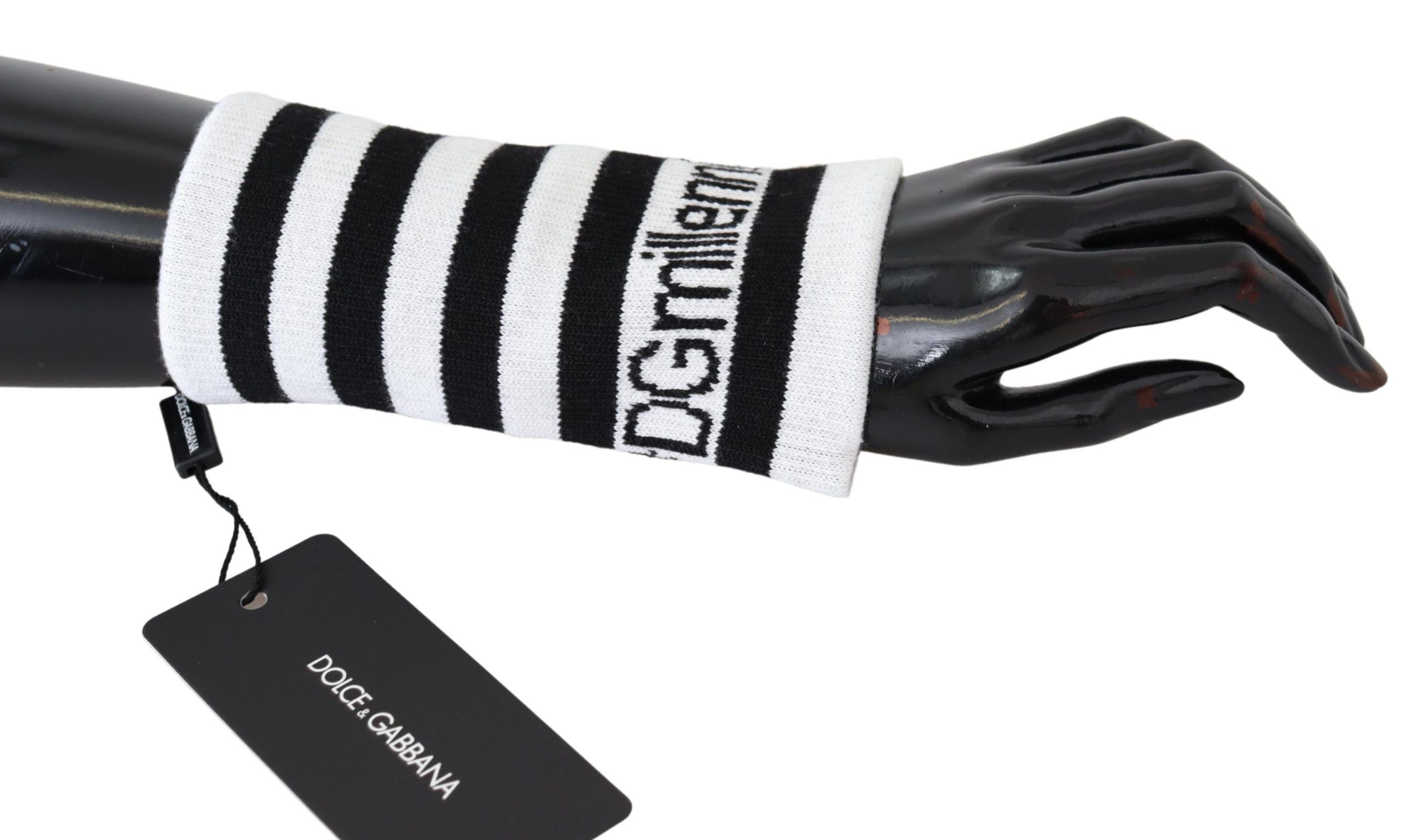 Dolce & Gabbana Svartvitt Ull DGMillennials Armband