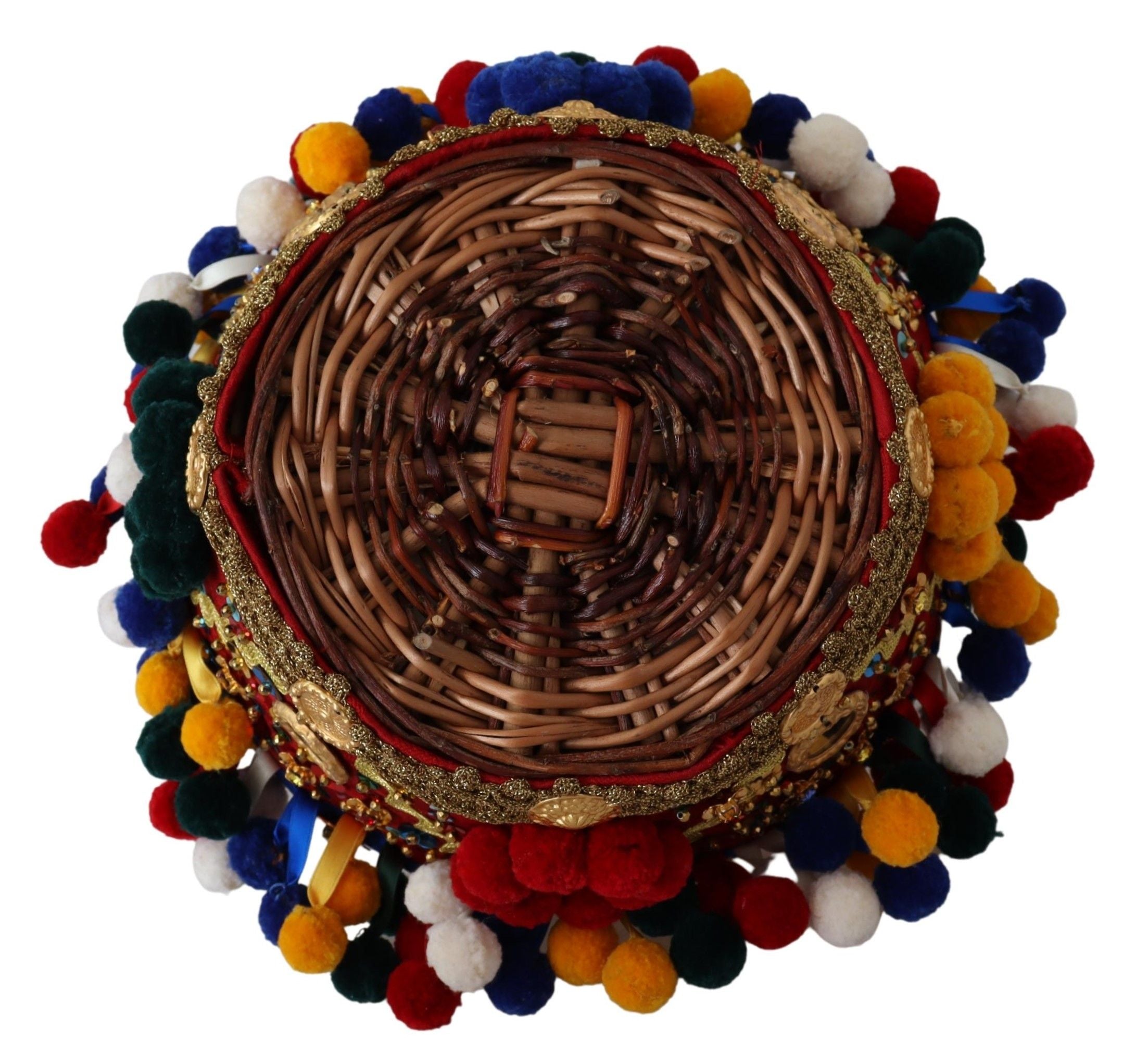 Dolce & Gabbana flerfärgad bomullsutsmyckad Agnese Basket-tygväska