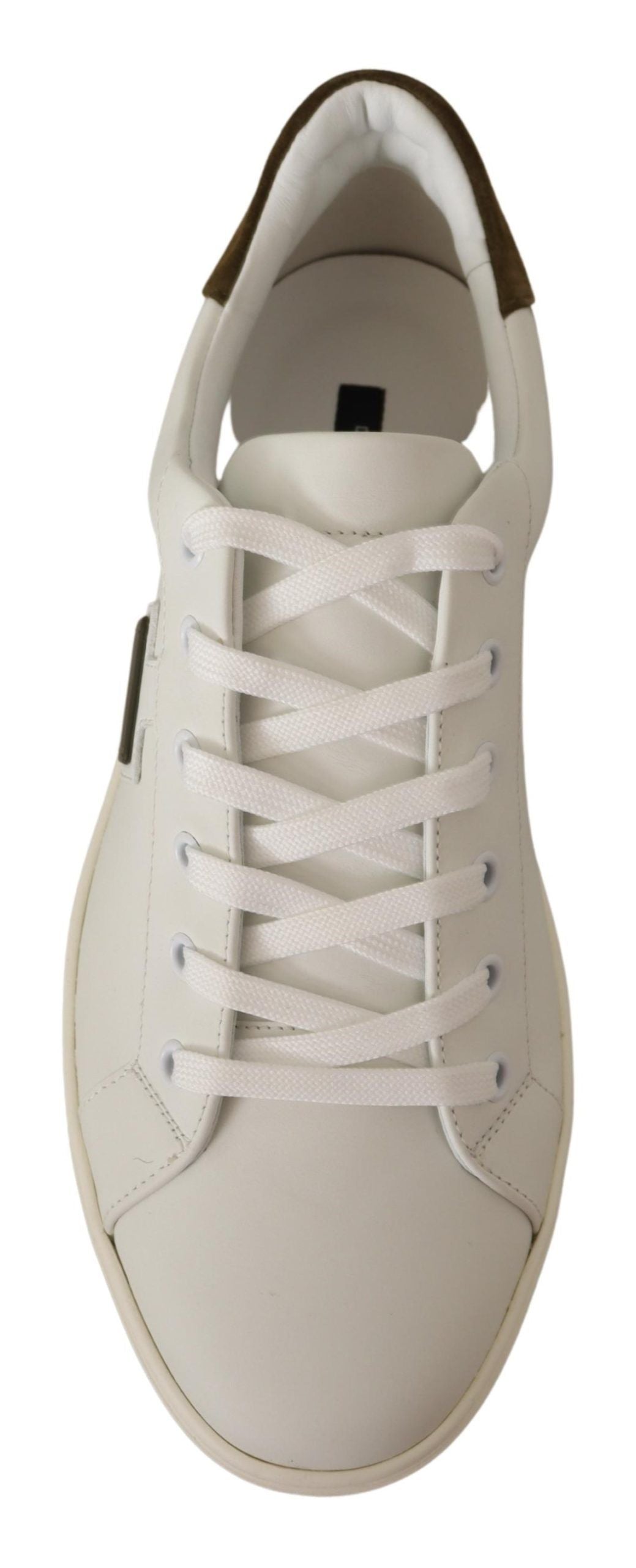 Dolce & Gabbana Vita Låga Sneakers I Mocka I Läder Herr
