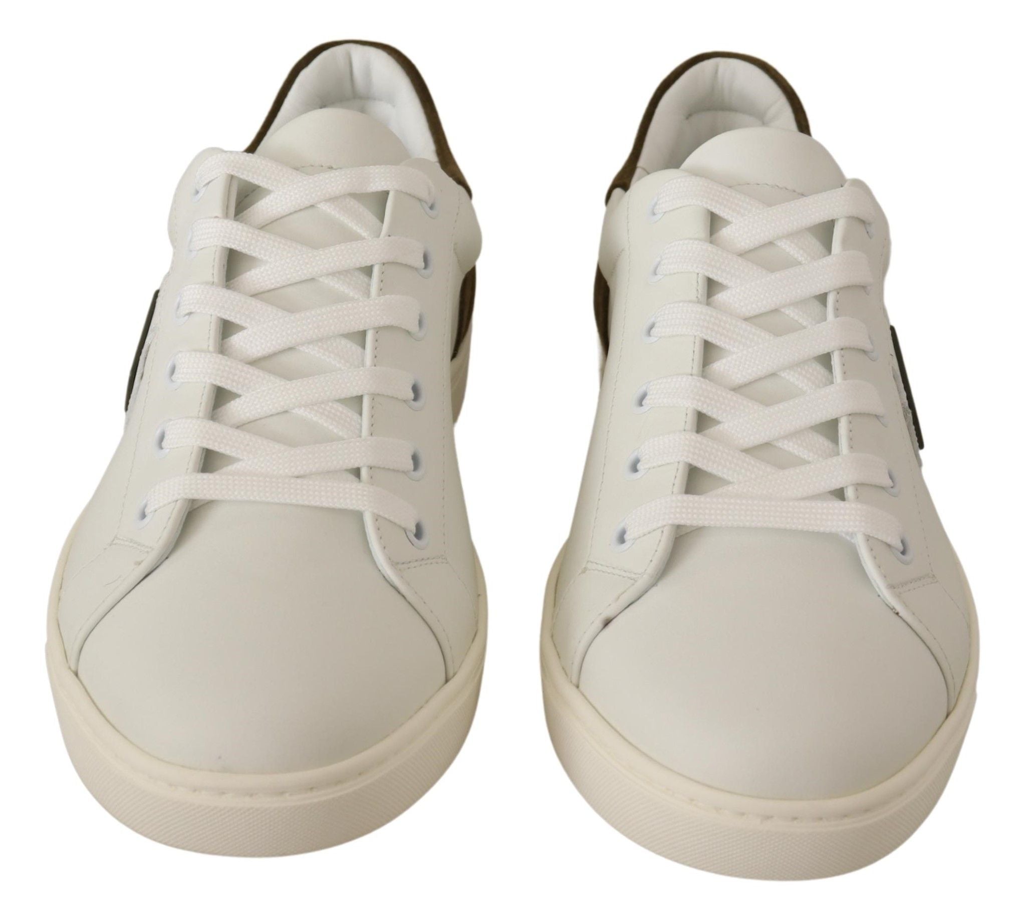 Dolce & Gabbana Vita Låga Sneakers I Mocka I Läder Herr