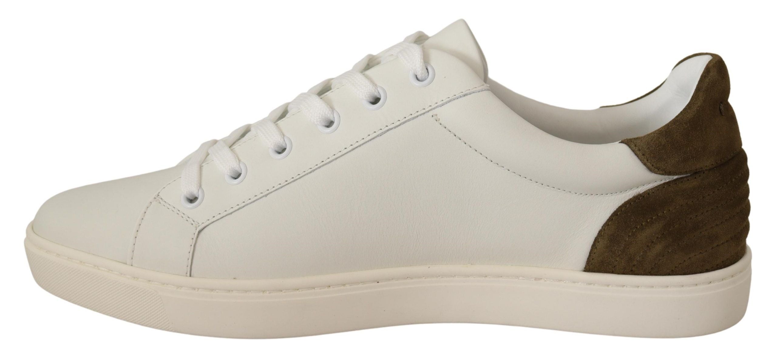Dolce & Gabbana Vita Låga Sneakers I Mocka I Läder Herr