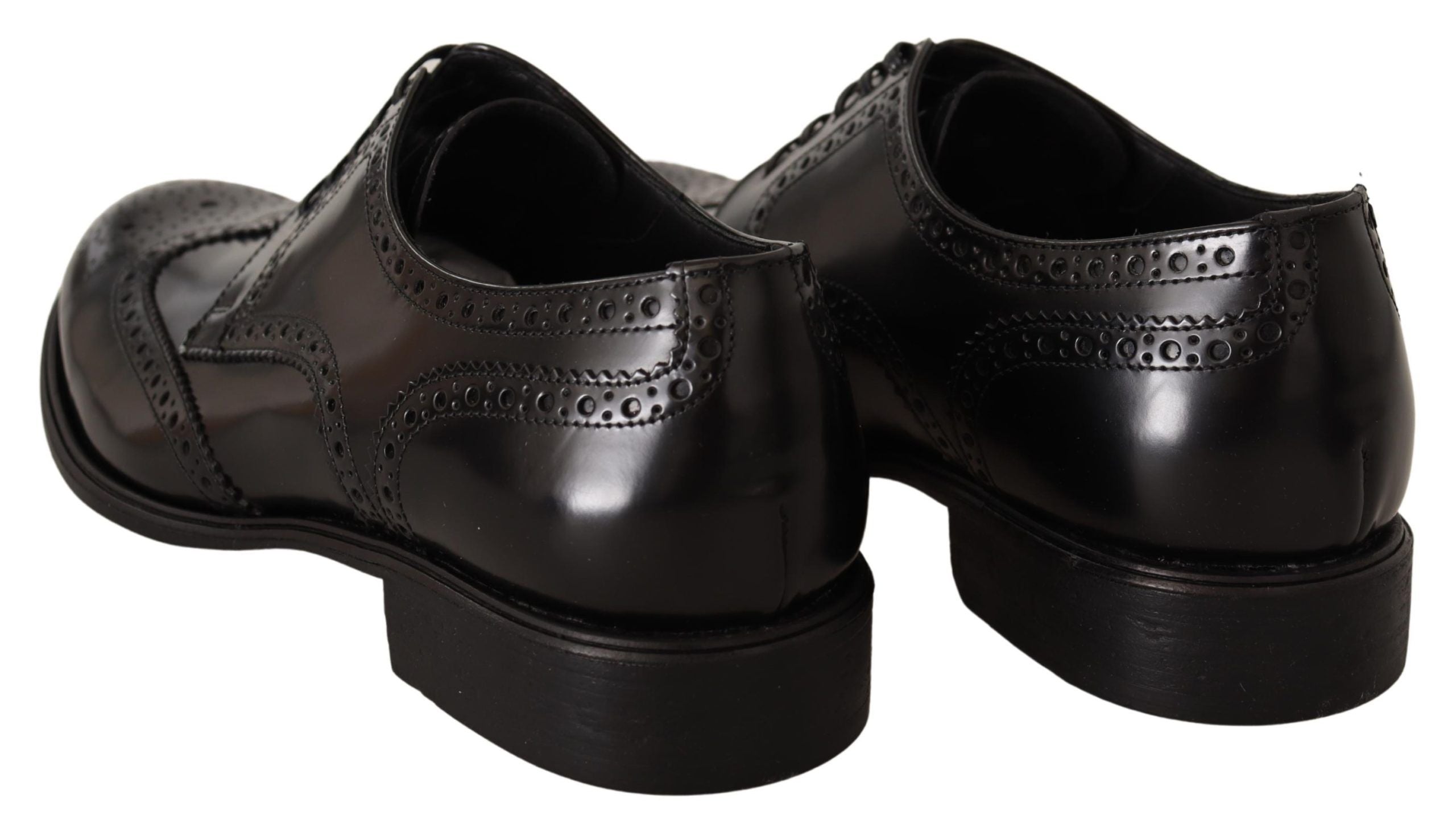Dolce & Gabbana svarta oxford-läderskor med vingspets