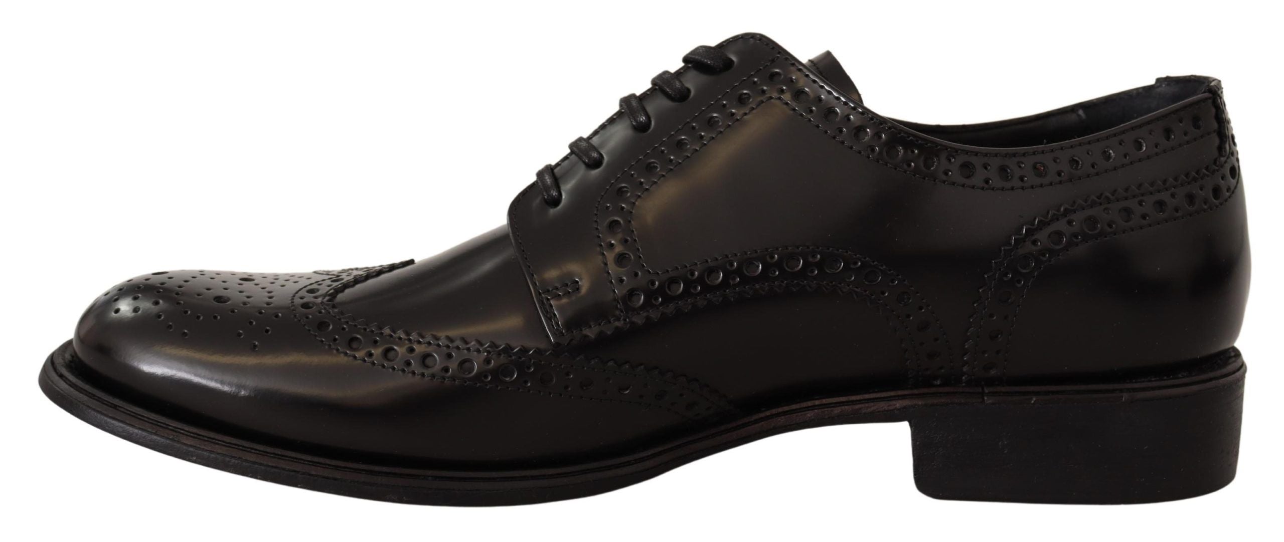 Dolce & Gabbana svarta oxford-läderskor med vingspets