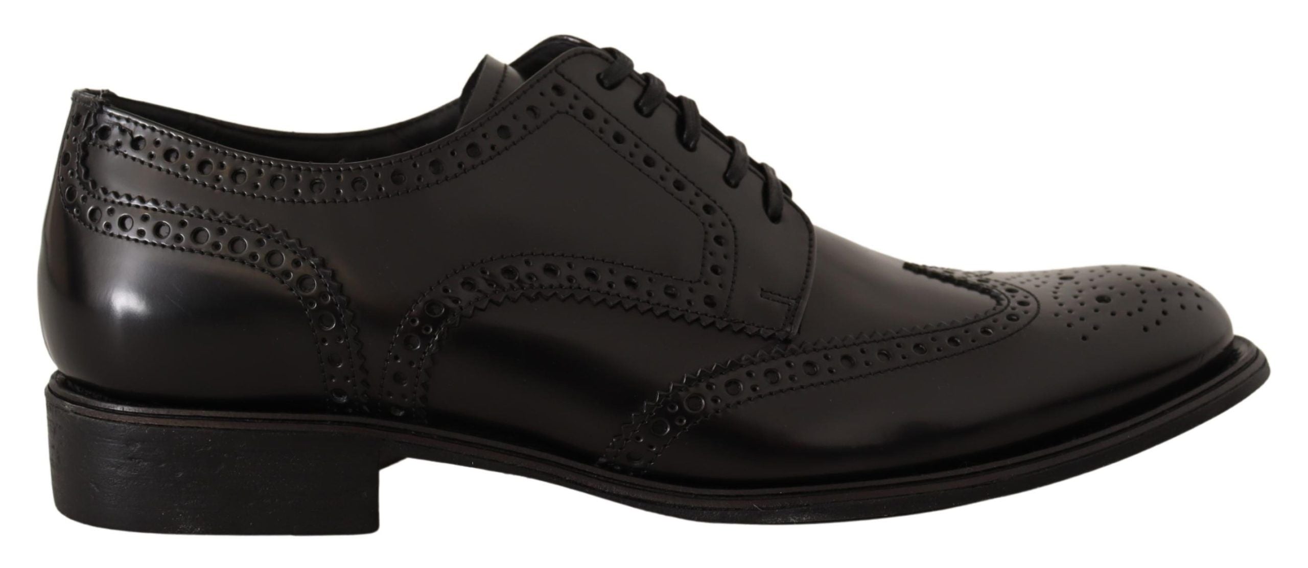 Dolce & Gabbana svarta oxford-läderskor med vingspets