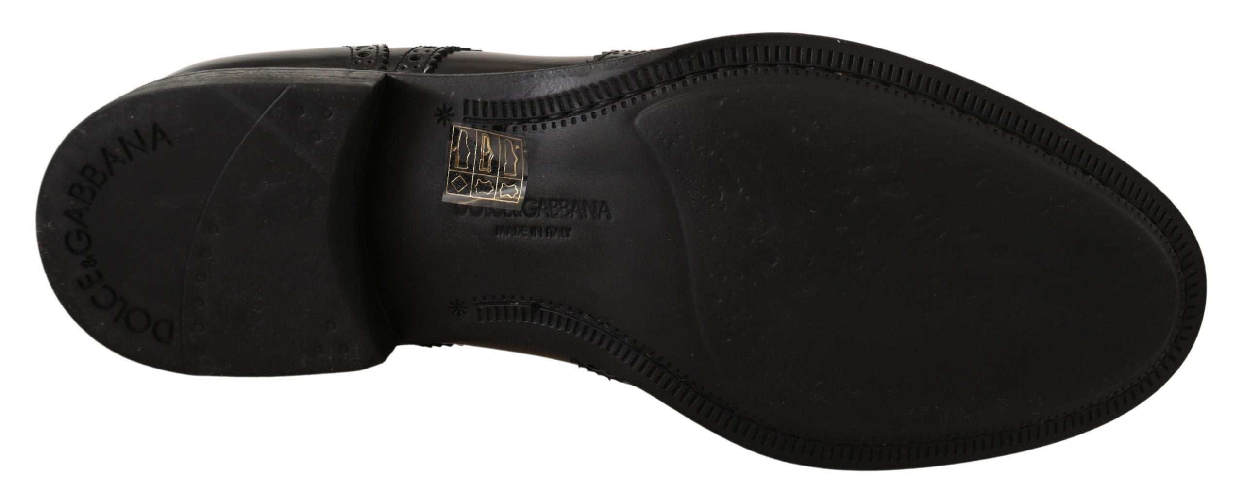 Dolce & Gabbana svarta oxford-läderskor med vingspets
