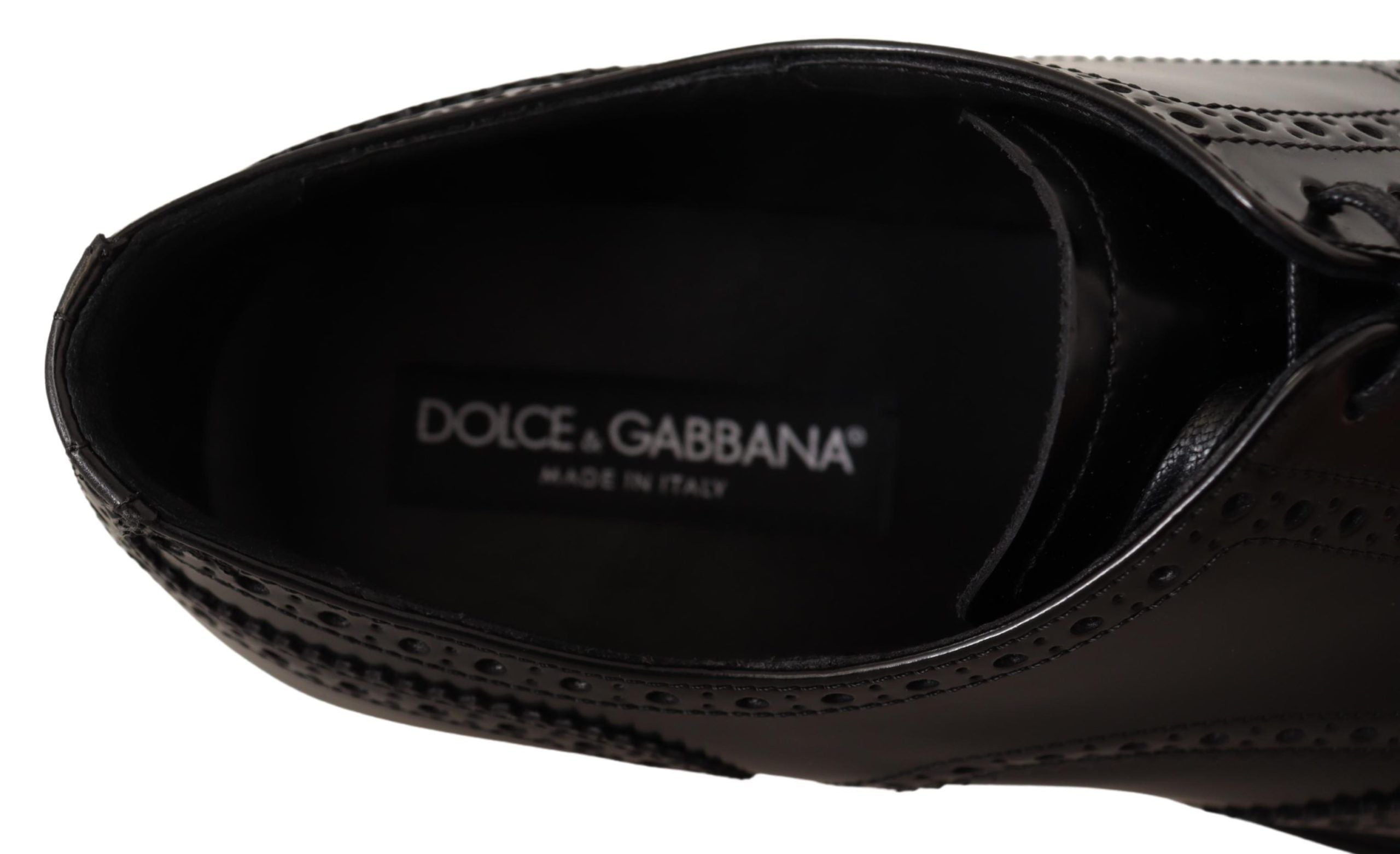Dolce & Gabbana svarta oxford-läderskor med vingspets