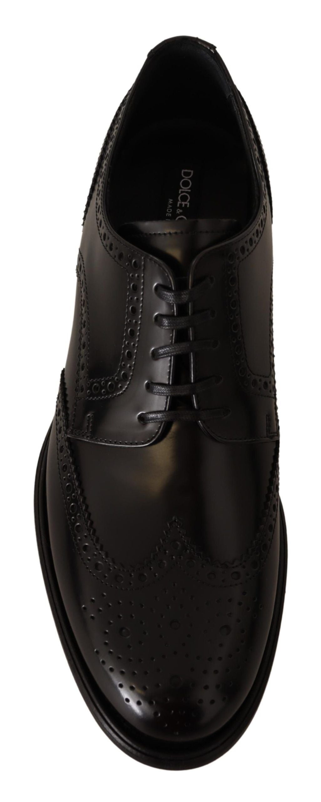 Dolce & Gabbana svarta oxford-läderskor med vingspets
