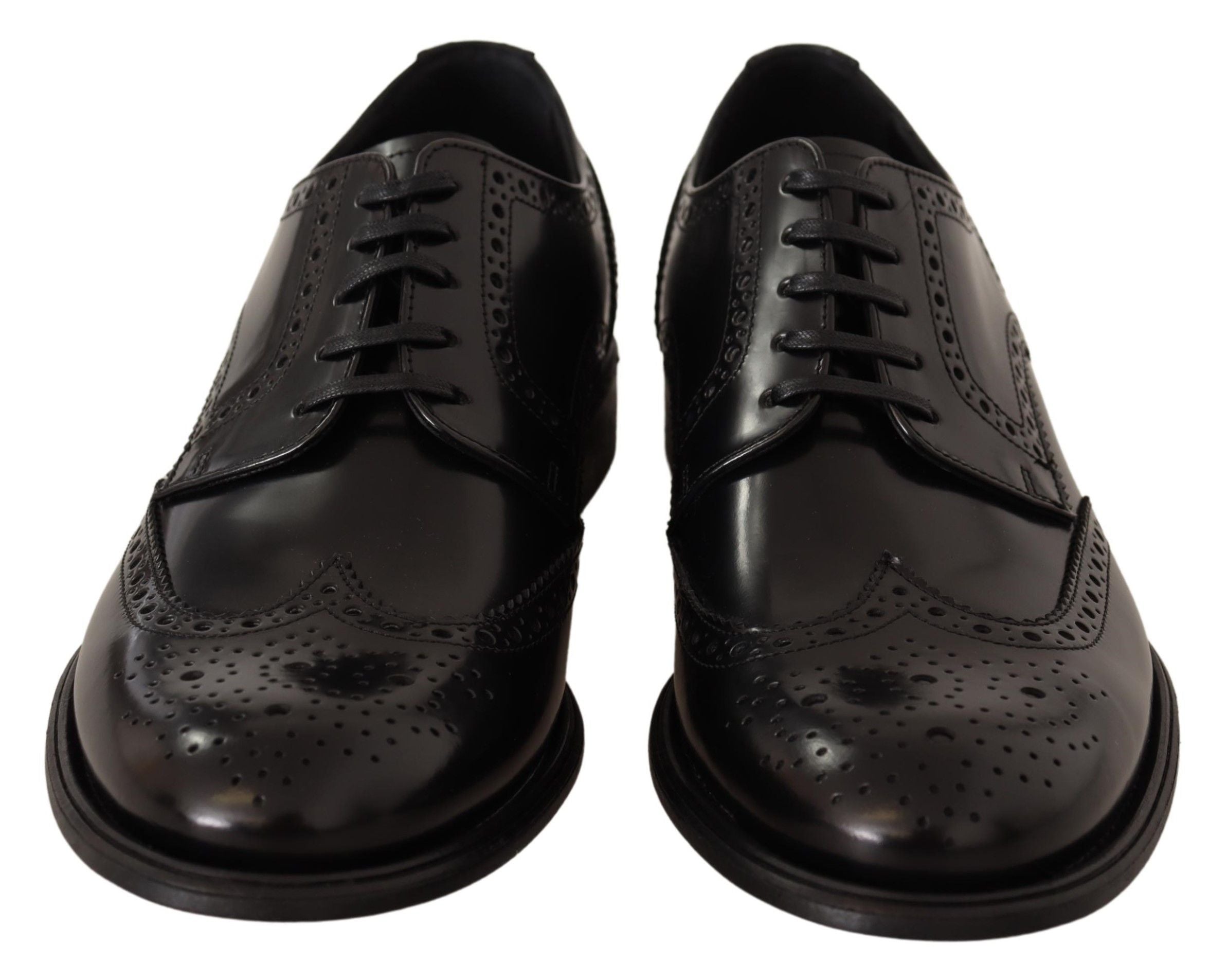 Dolce & Gabbana svarta oxford-läderskor med vingspets