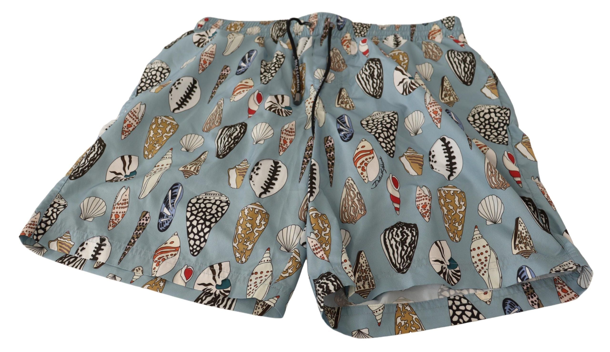 Dolce & Gabbana Blå Snäckskal Strandkläder Badkläder Shorts