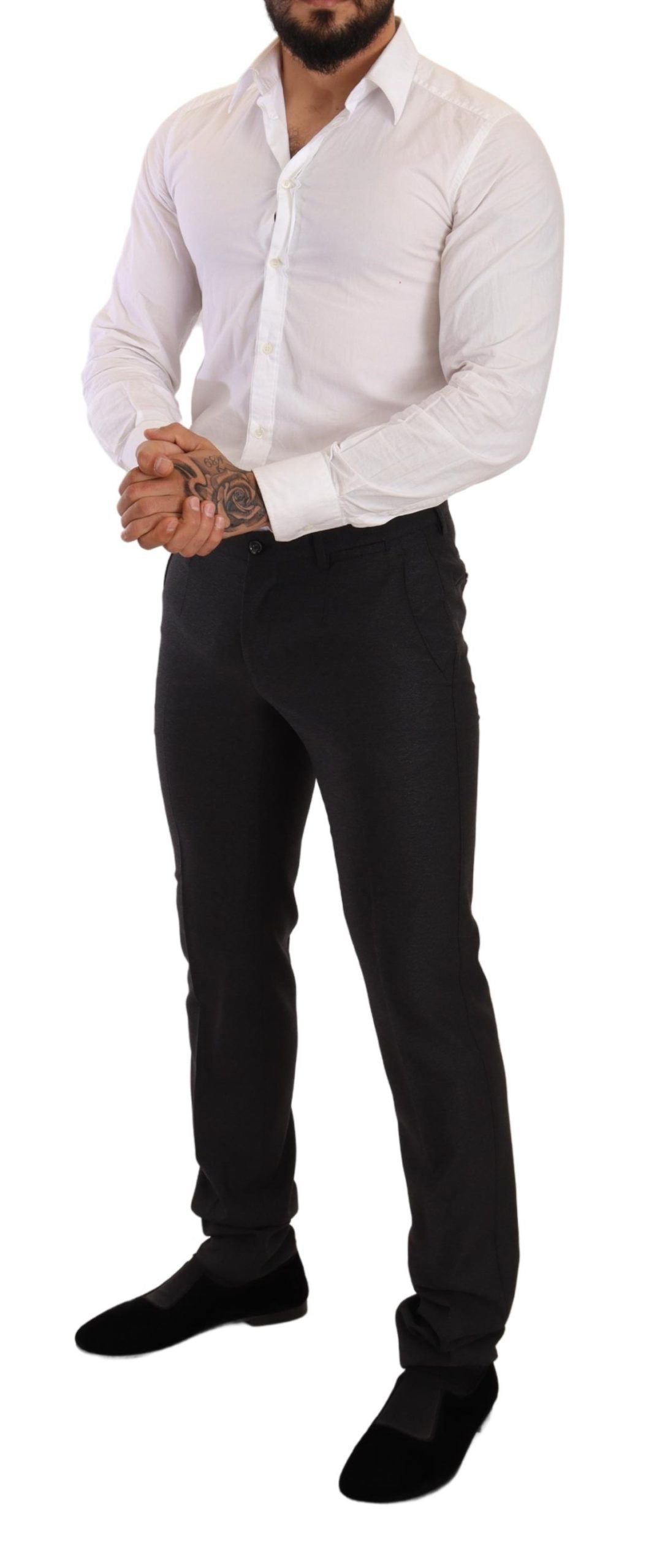 Dolce & Gabbana Grå Ull MARTINI Slim Fit Set Kostym
