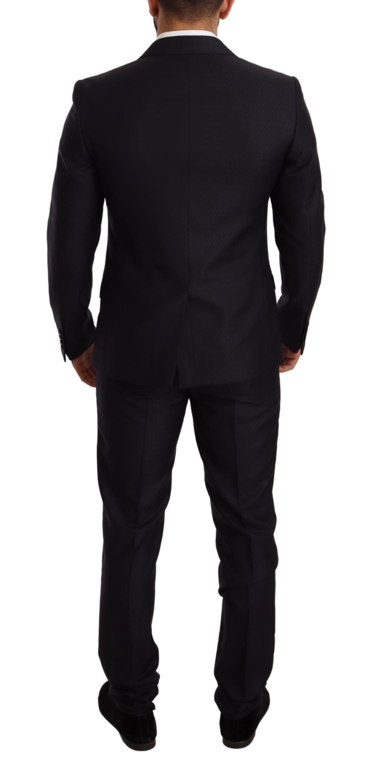 Dolce & Gabbana Blå Mönstrad MARTINI SLIM FIT 2-delad Kostym