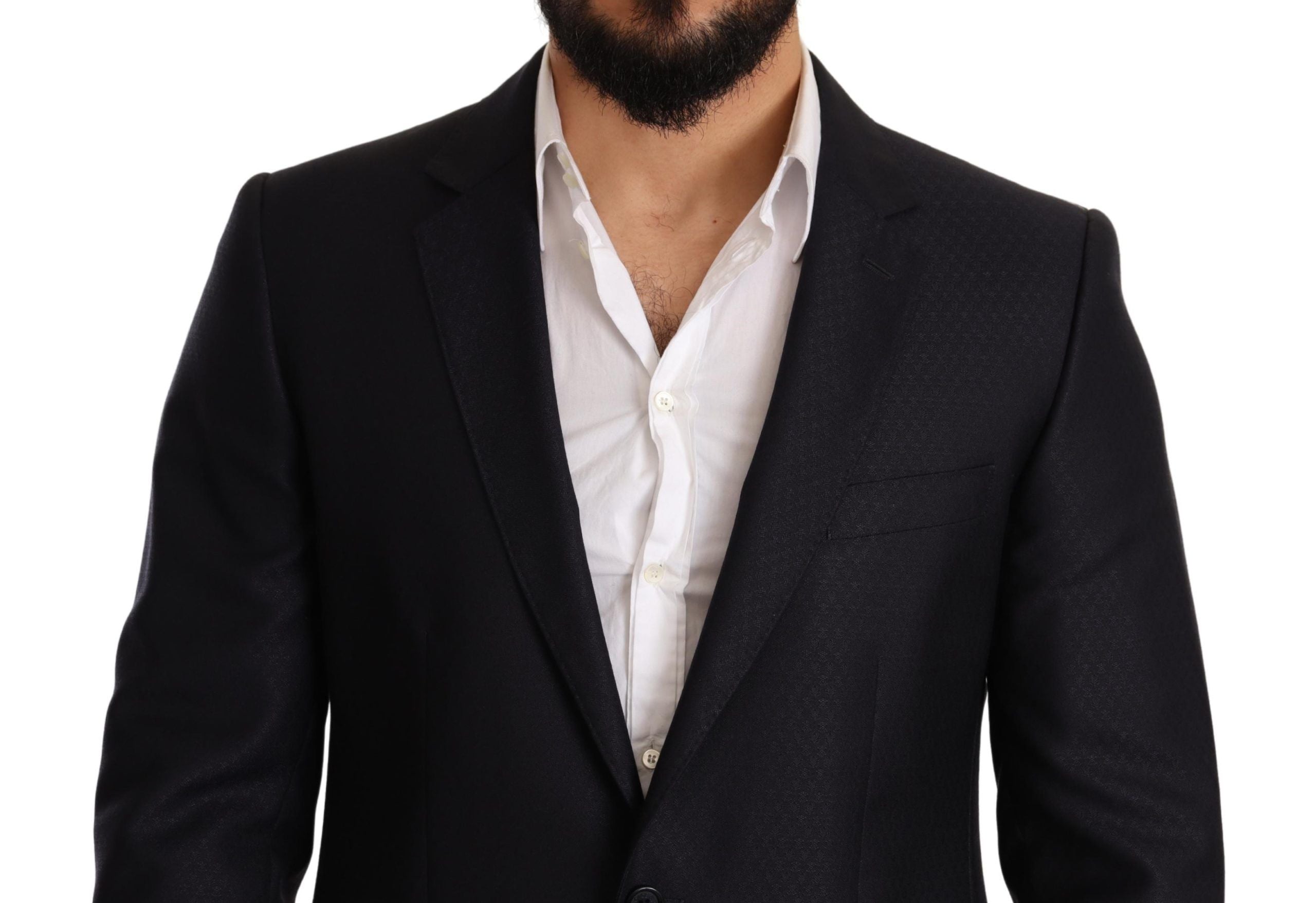 Dolce & Gabbana Blå Mönstrad MARTINI SLIM FIT 2-delad Kostym