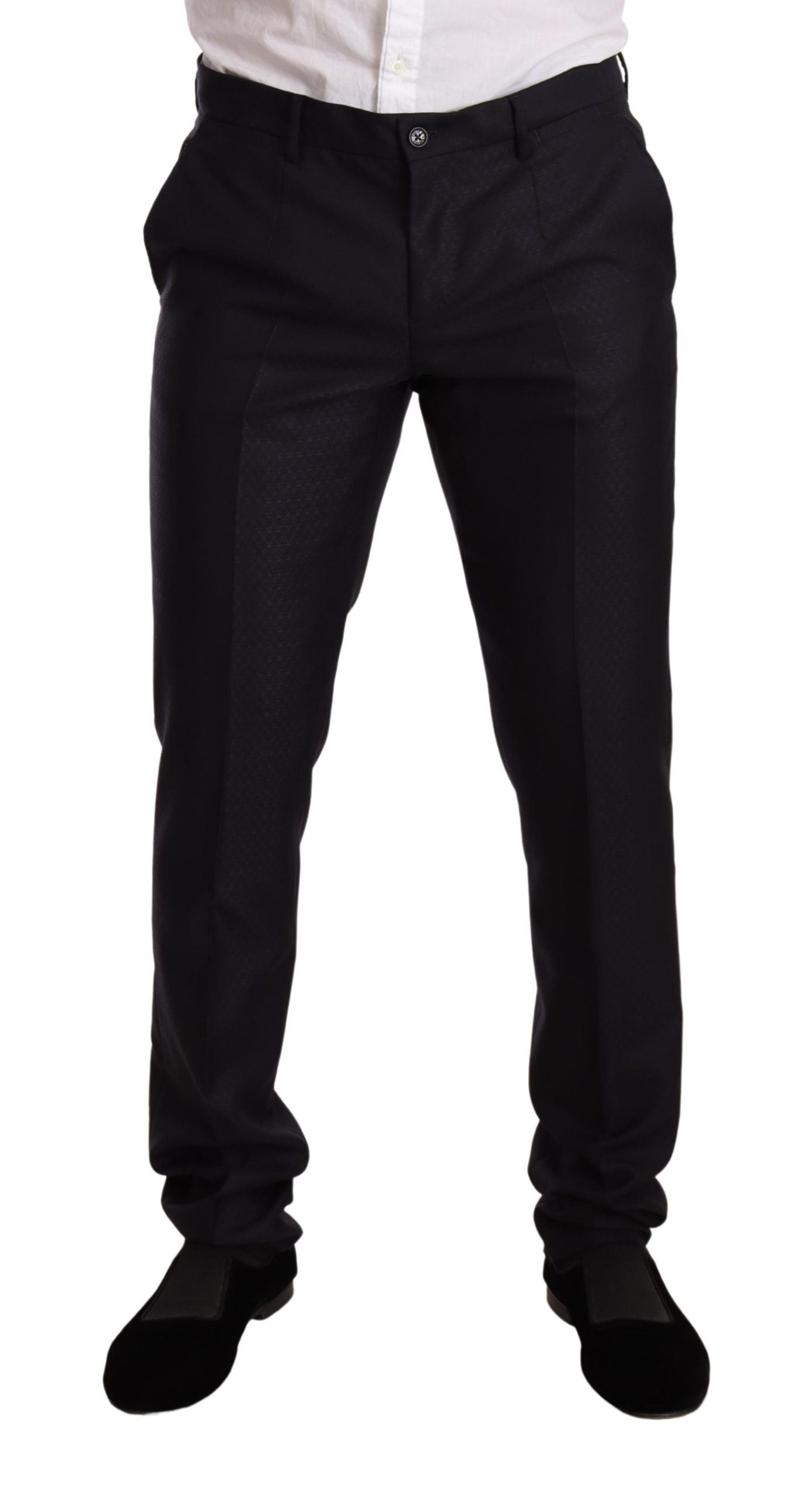 Dolce & Gabbana Blå Mönstrad MARTINI SLIM FIT 2-delad Kostym