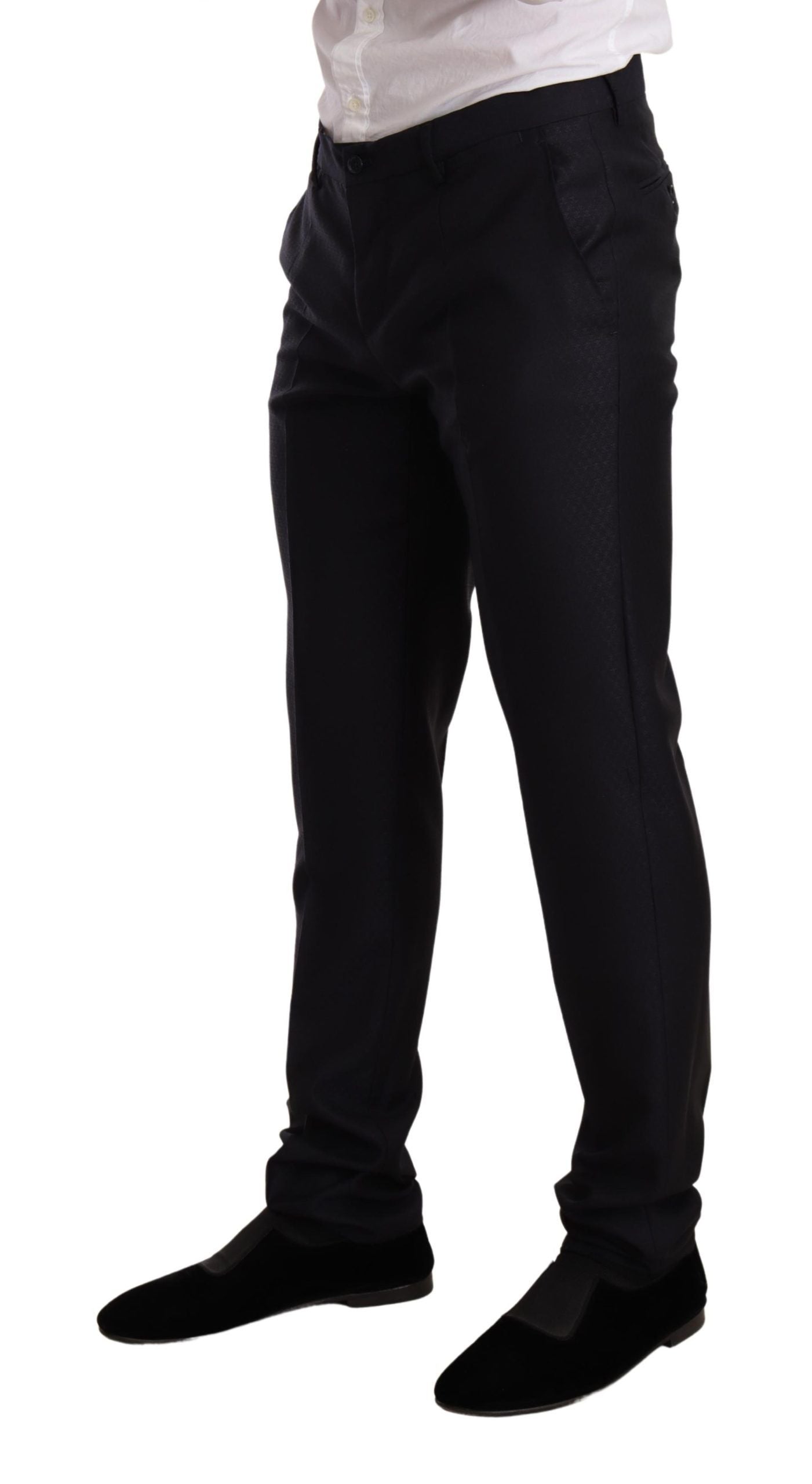 Dolce & Gabbana Blå Mönstrad MARTINI SLIM FIT 2-delad Kostym
