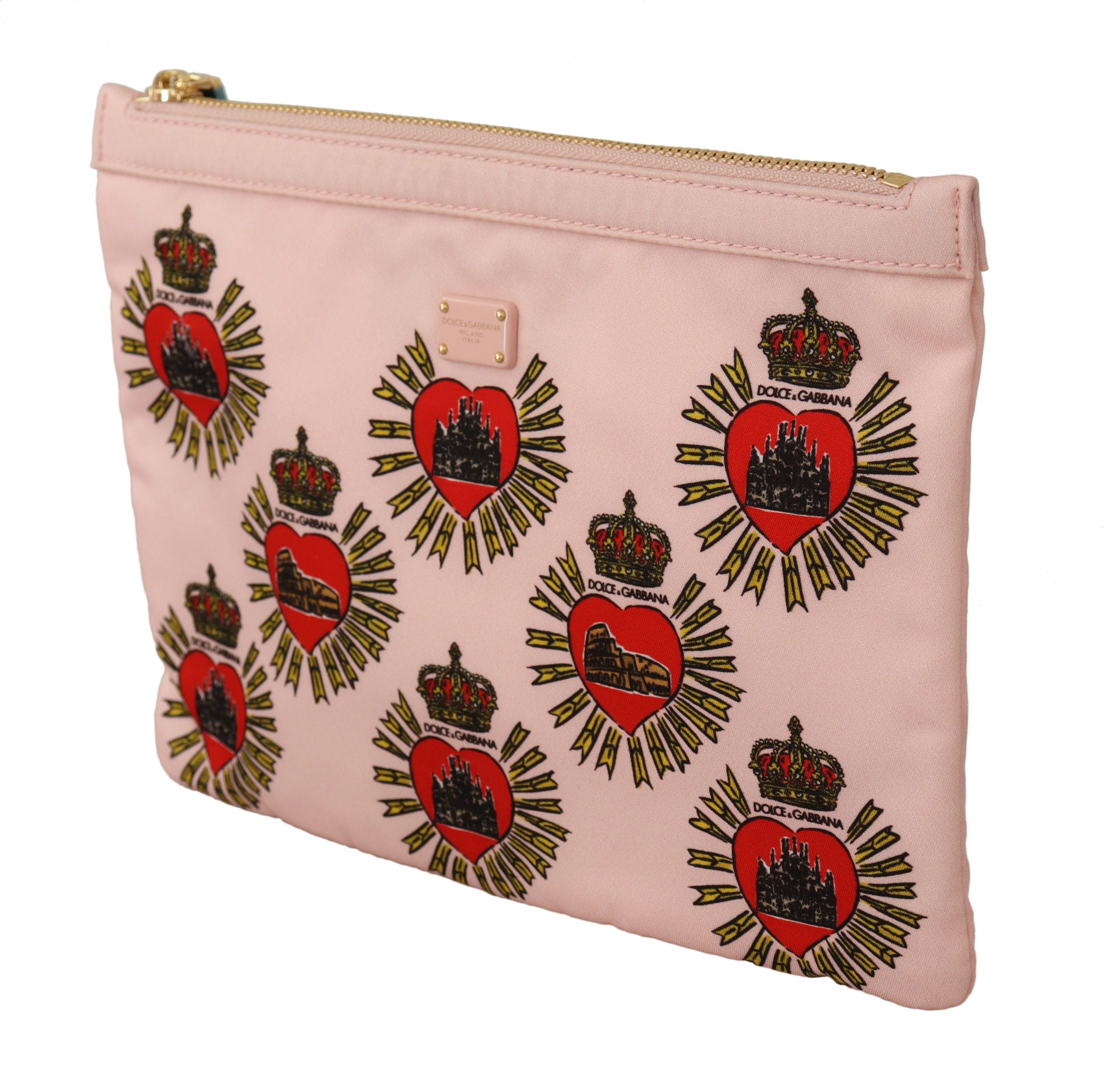 Dolce & Gabbana Kuvertväska Rosa D&G Logo Devotion Hjärta Necessär Plånbok