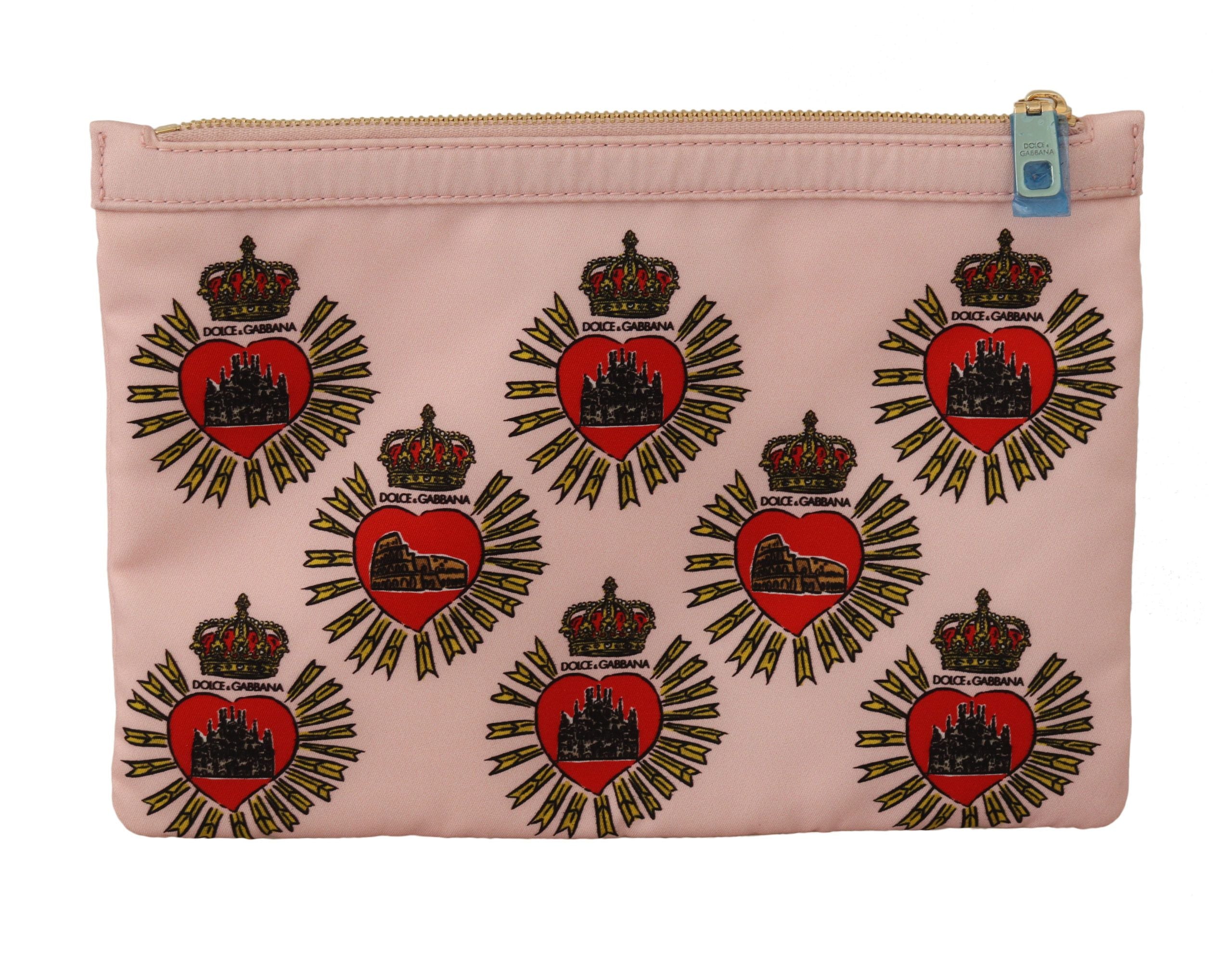 Dolce & Gabbana Kuvertväska Rosa D&G Logo Devotion Hjärta Necessär Plånbok