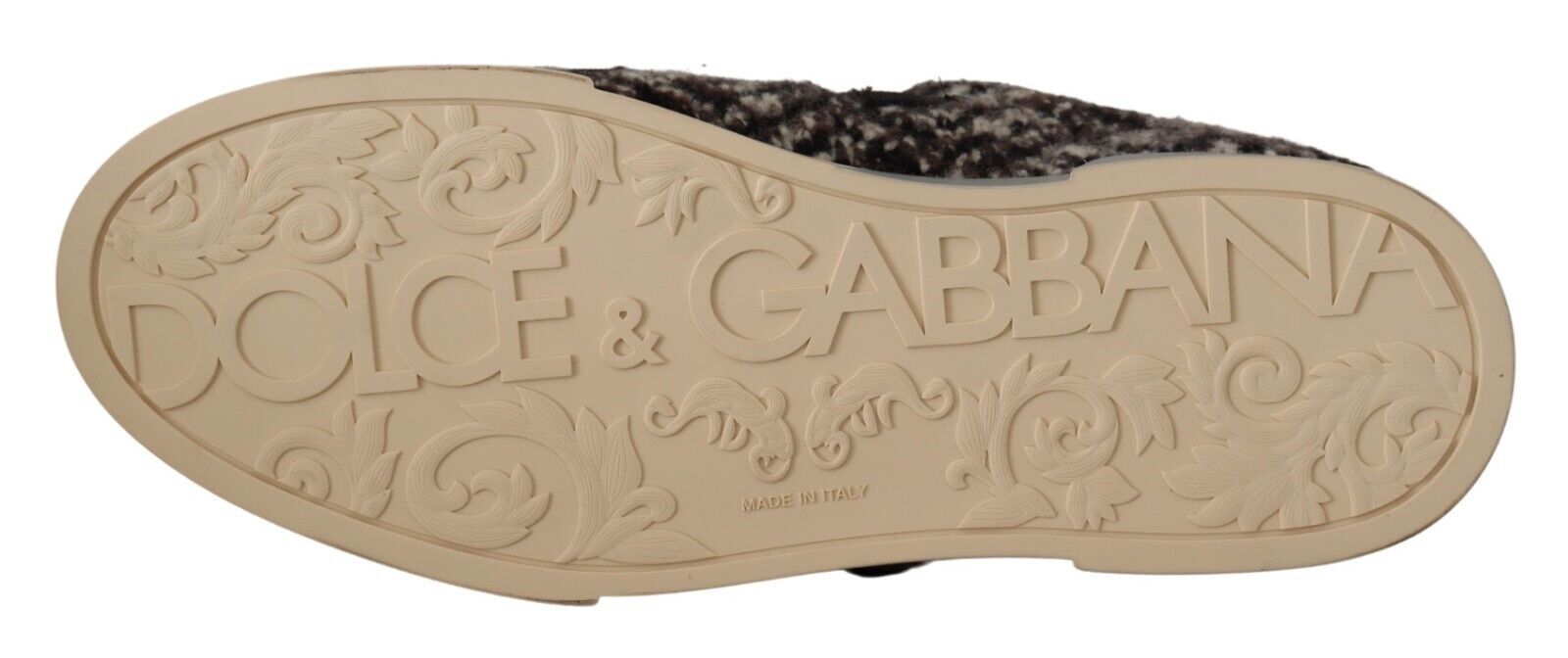 Dolce & Gabbana Silver Läder Bruna Bomullsull Sneakers Skor