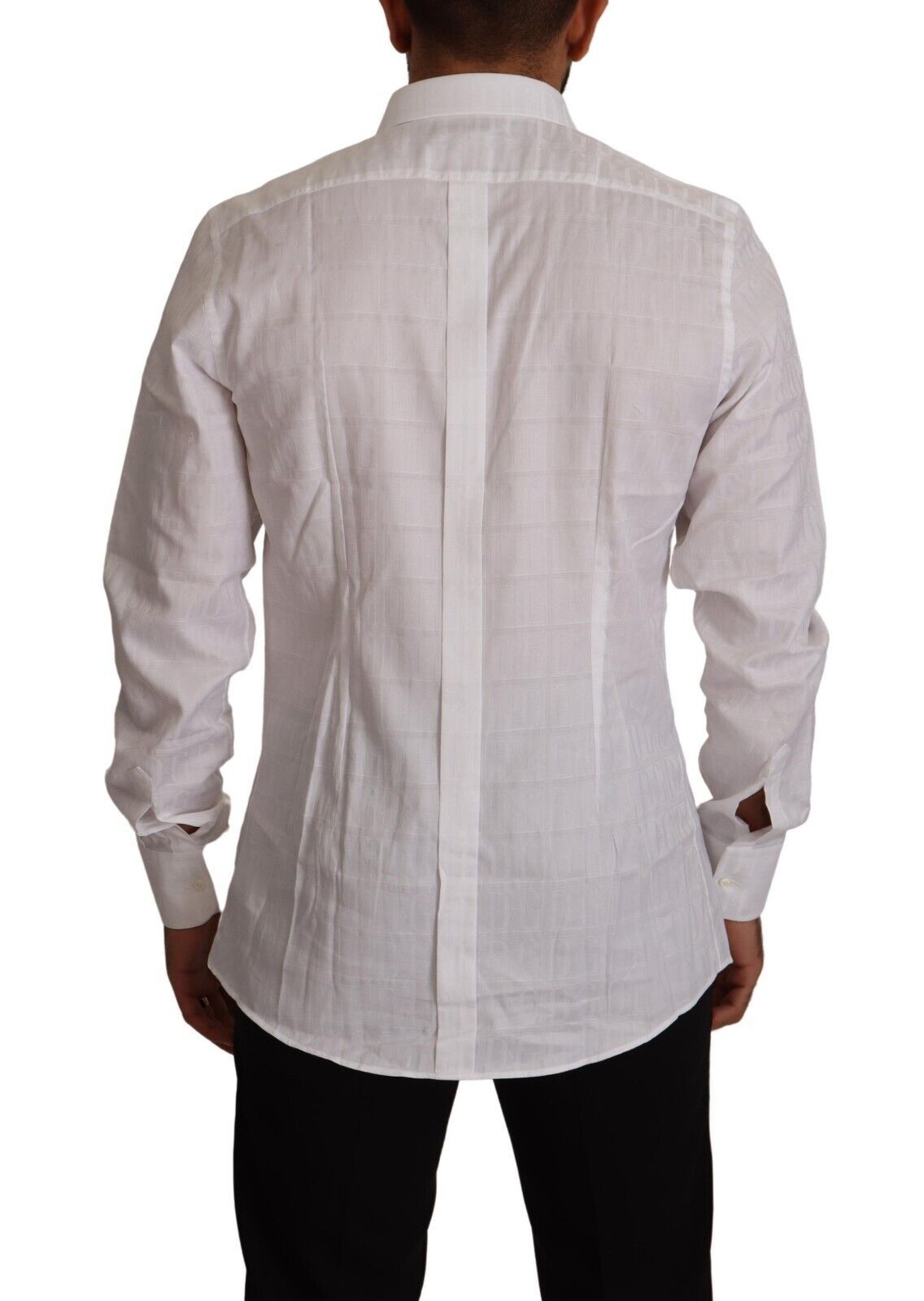 Dolce & Gabbana Vit Guld Bomull Slim Fit Formell Skjorta