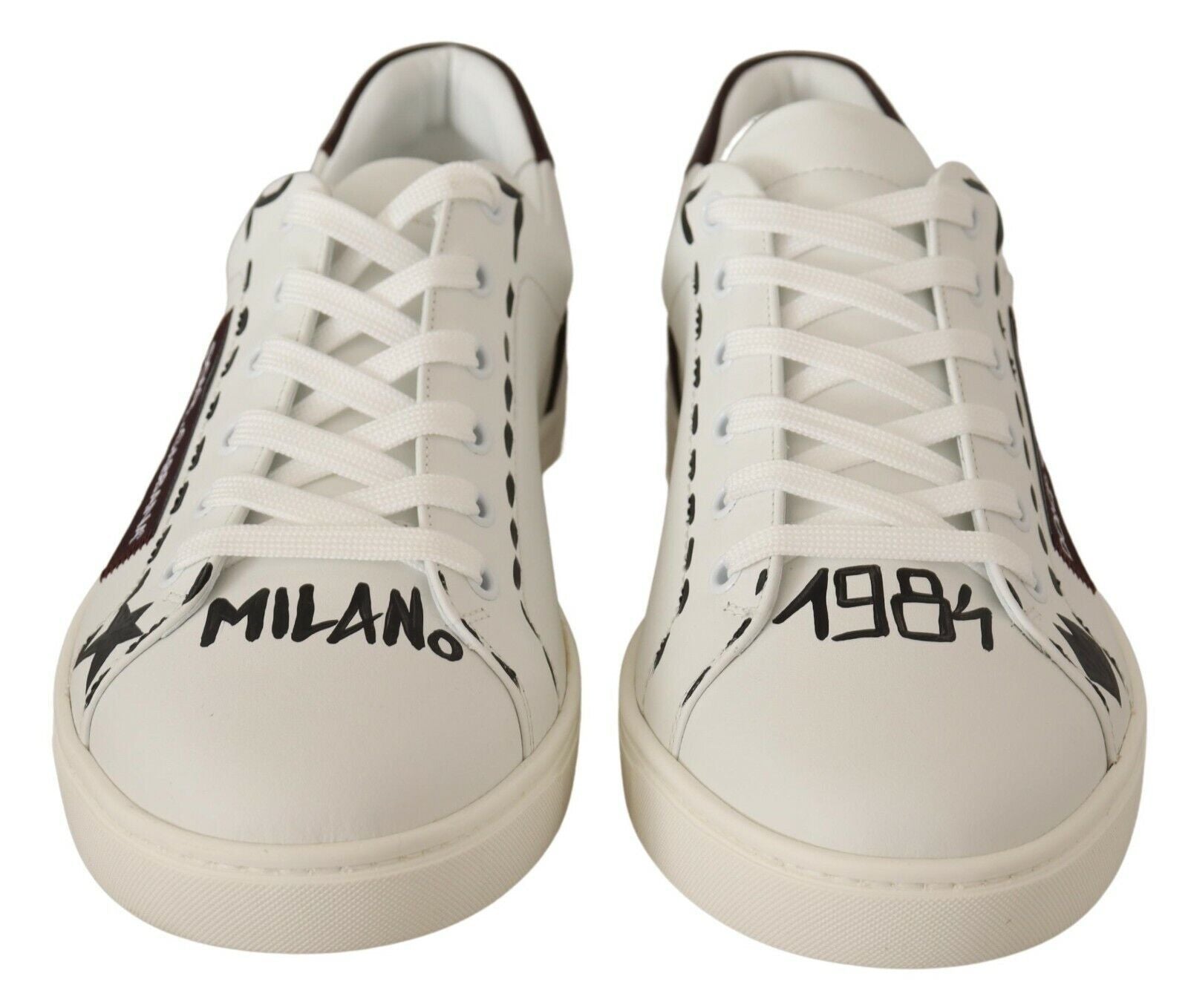 Dolce & Gabbana Vita Bordeaux Läder Låga Sneakers