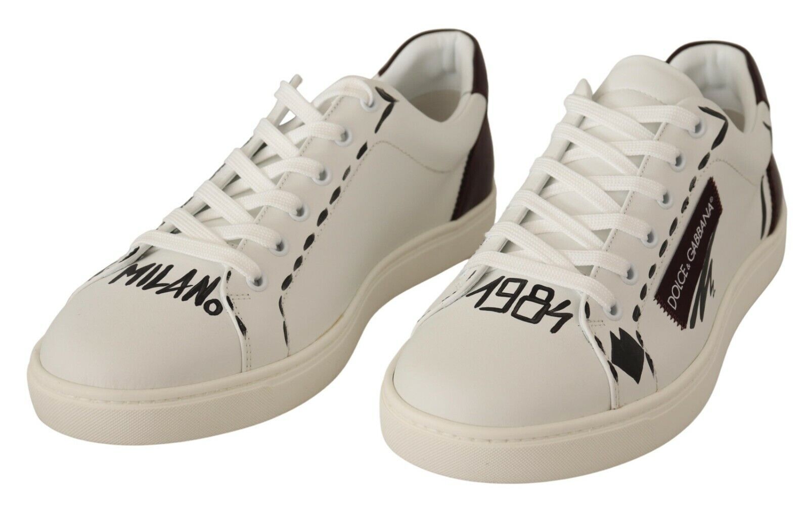 Dolce & Gabbana Vita Bordeaux Läder Låga Sneakers