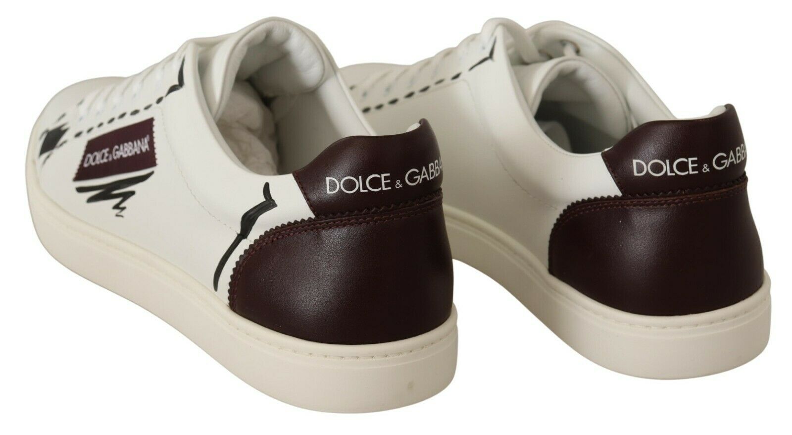 Dolce & Gabbana Vita Bordeaux Läder Låga Sneakers