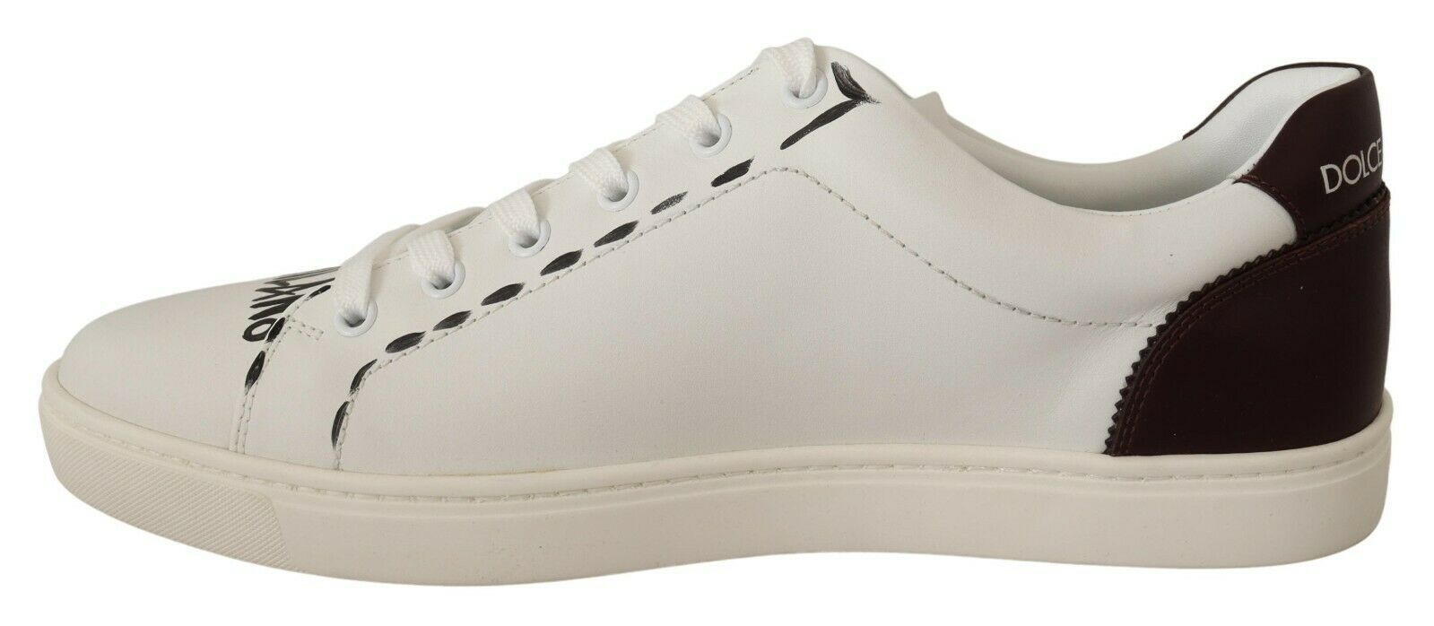 Dolce & Gabbana Vita Bordeaux Läder Låga Sneakers