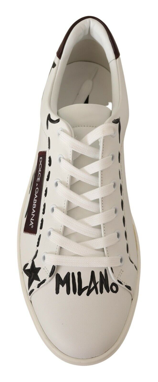 Dolce & Gabbana Vita Bordeaux Läder Låga Sneakers