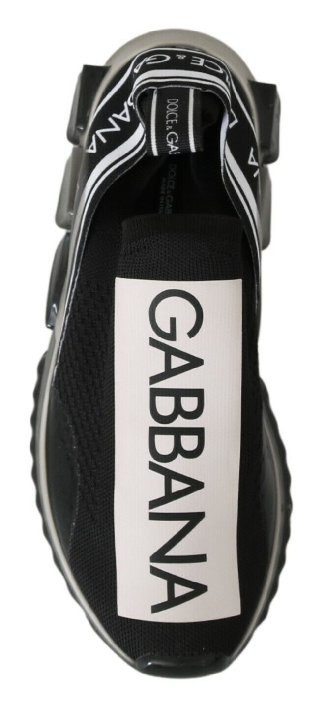 Dolce & Gabbana Svarta Vita SORRENTO Sport Stretch Sneakers