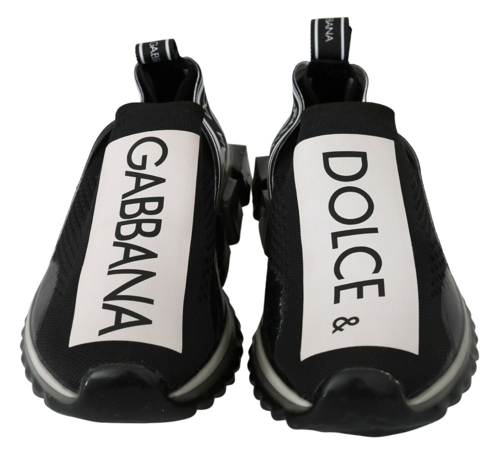 Dolce & Gabbana Svarta Vita SORRENTO Sport Stretch Sneakers