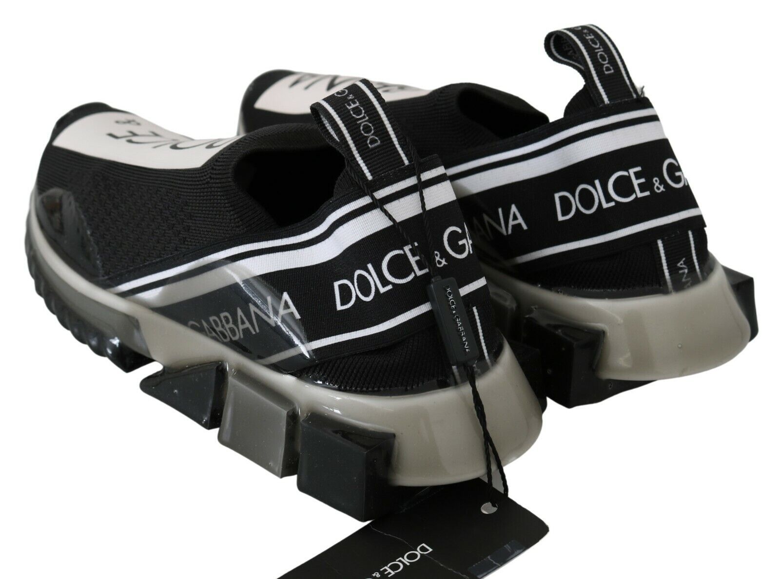 Dolce & Gabbana Svarta Vita SORRENTO Sport Stretch Sneakers