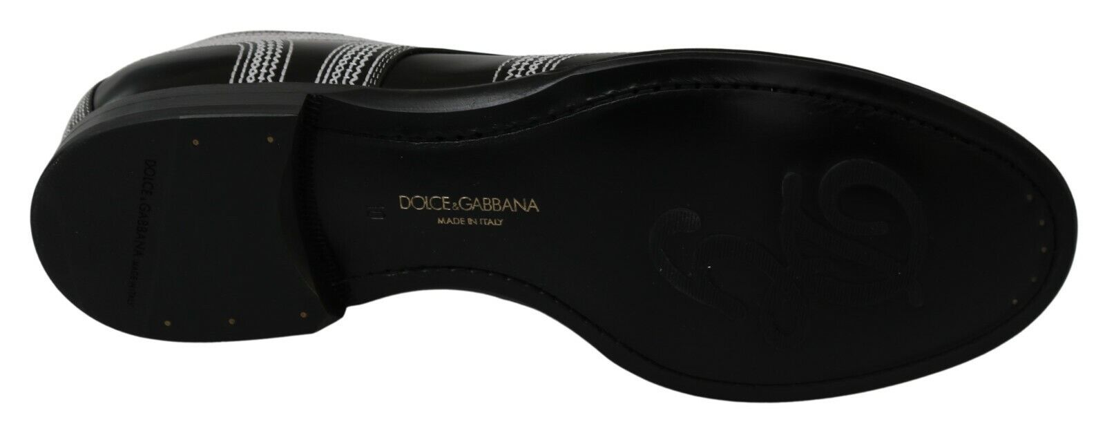 Dolce & Gabbana Svarta Läder Derby Formella Vita Spetsskor