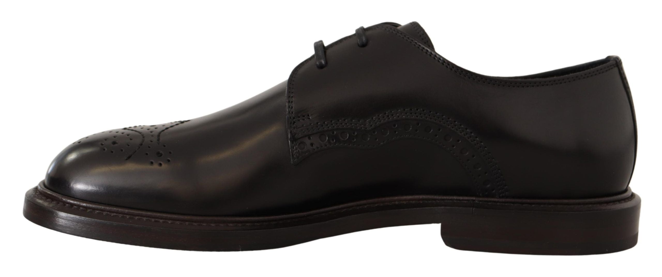 Dolce & Gabbana Svarta Läderklädsel Derbyskor