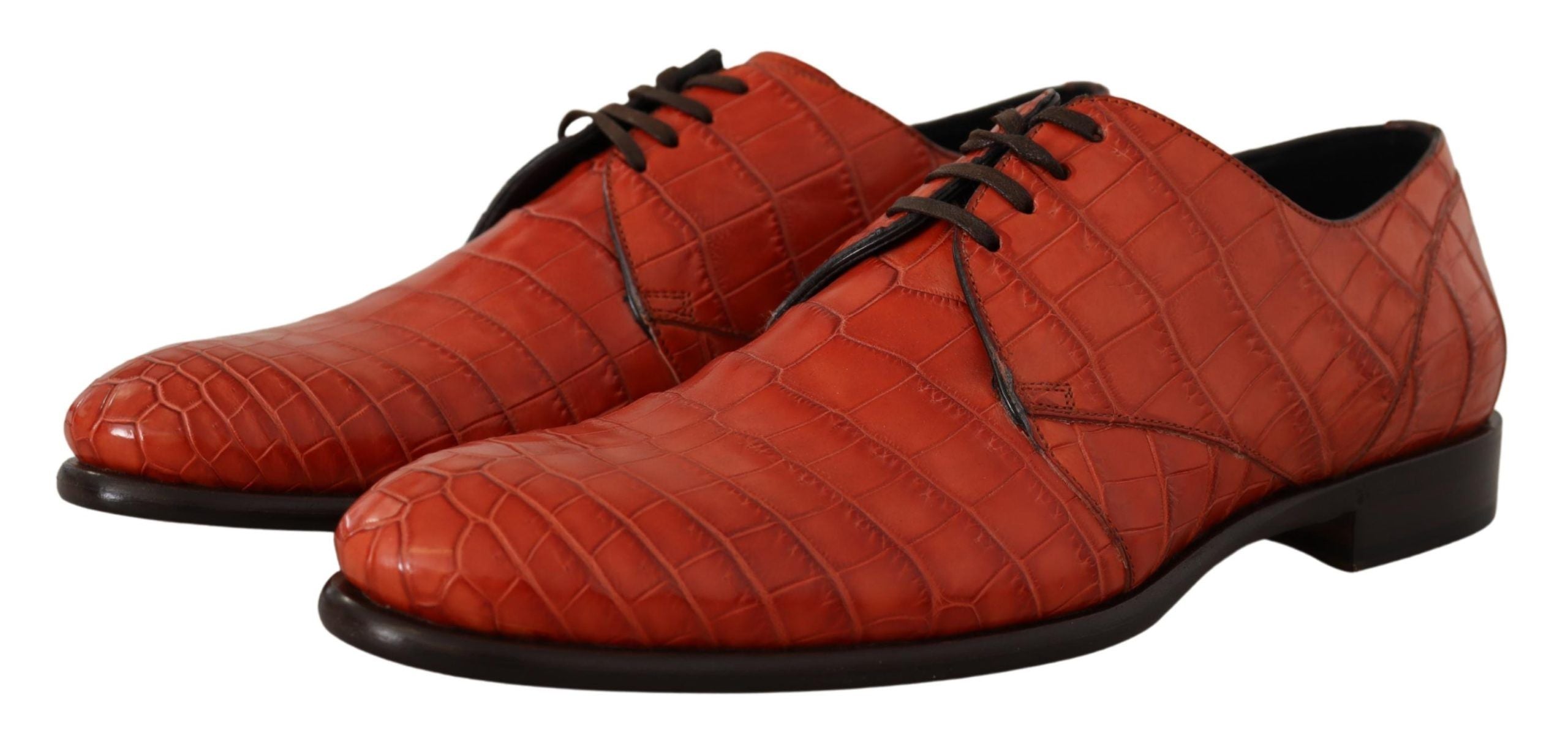 Dolce & Gabbana Orange Exotiska Läder Derbyskor