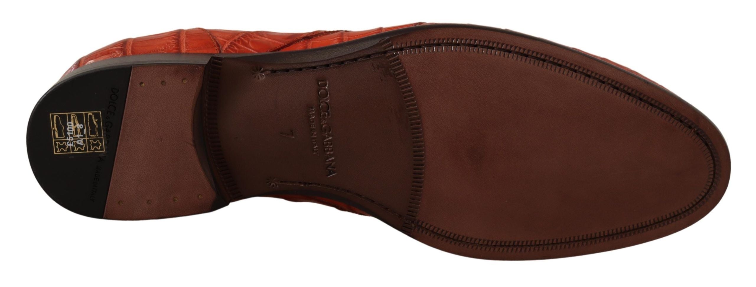 Dolce & Gabbana Orange Exotiska Läder Derbyskor