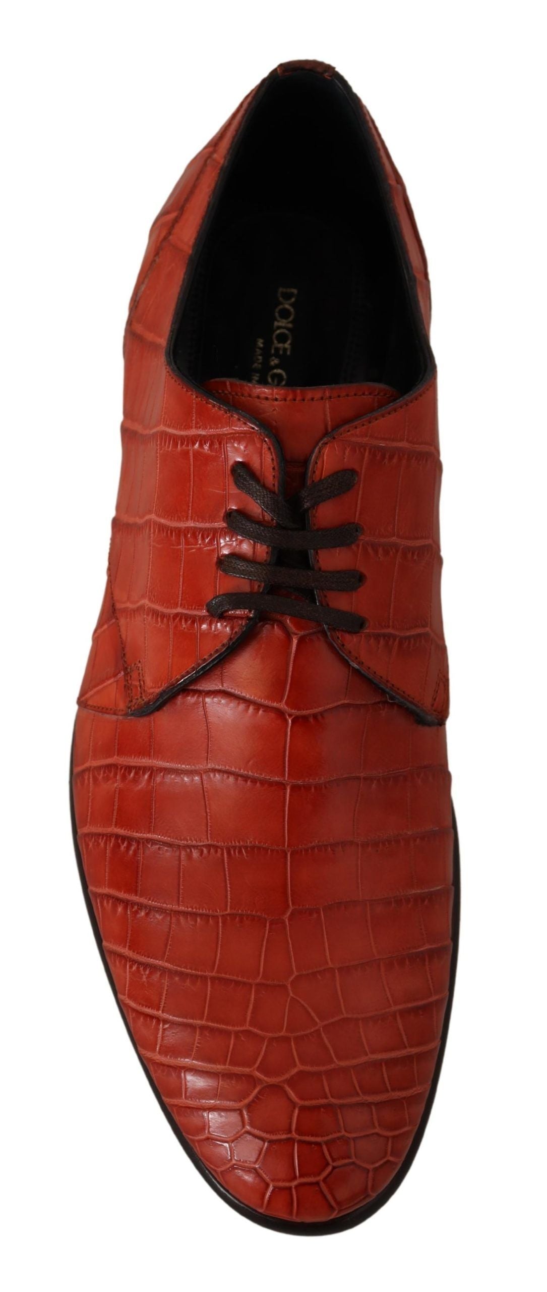 Dolce & Gabbana Orange Exotiska Läder Derbyskor