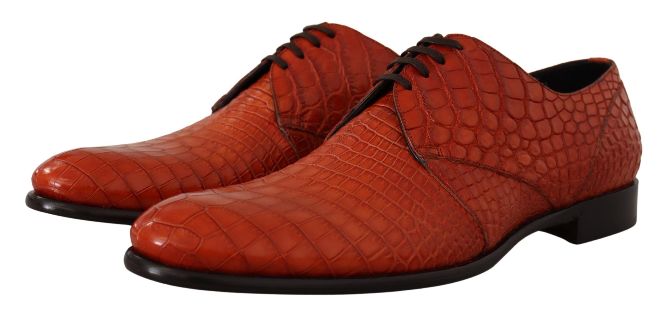 Dolce & Gabbana Orange Exotiska Läder Derbyskor