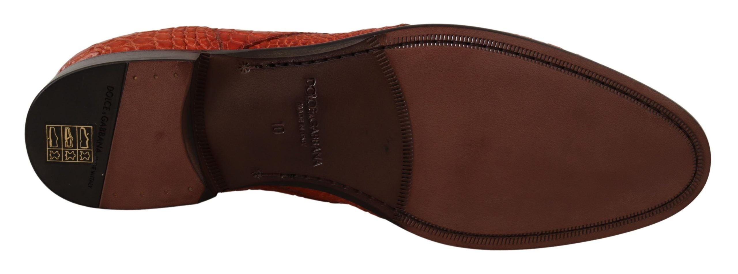 Dolce & Gabbana Orange Exotiska Läder Derbyskor