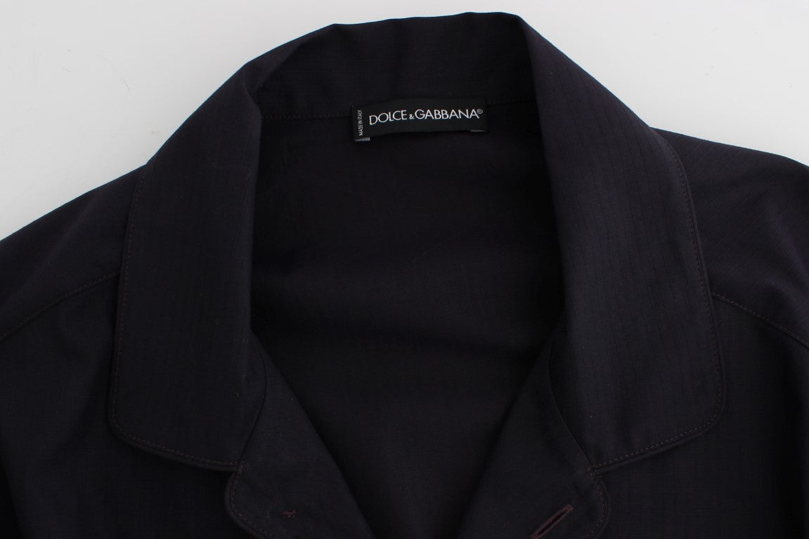 Dolce & Gabbana Lila Randig Bomullspyjamas Loungeskjorta