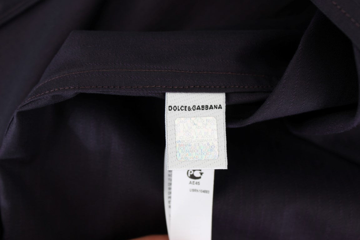 Dolce & Gabbana Lila Randig Bomullspyjamas Loungeskjorta