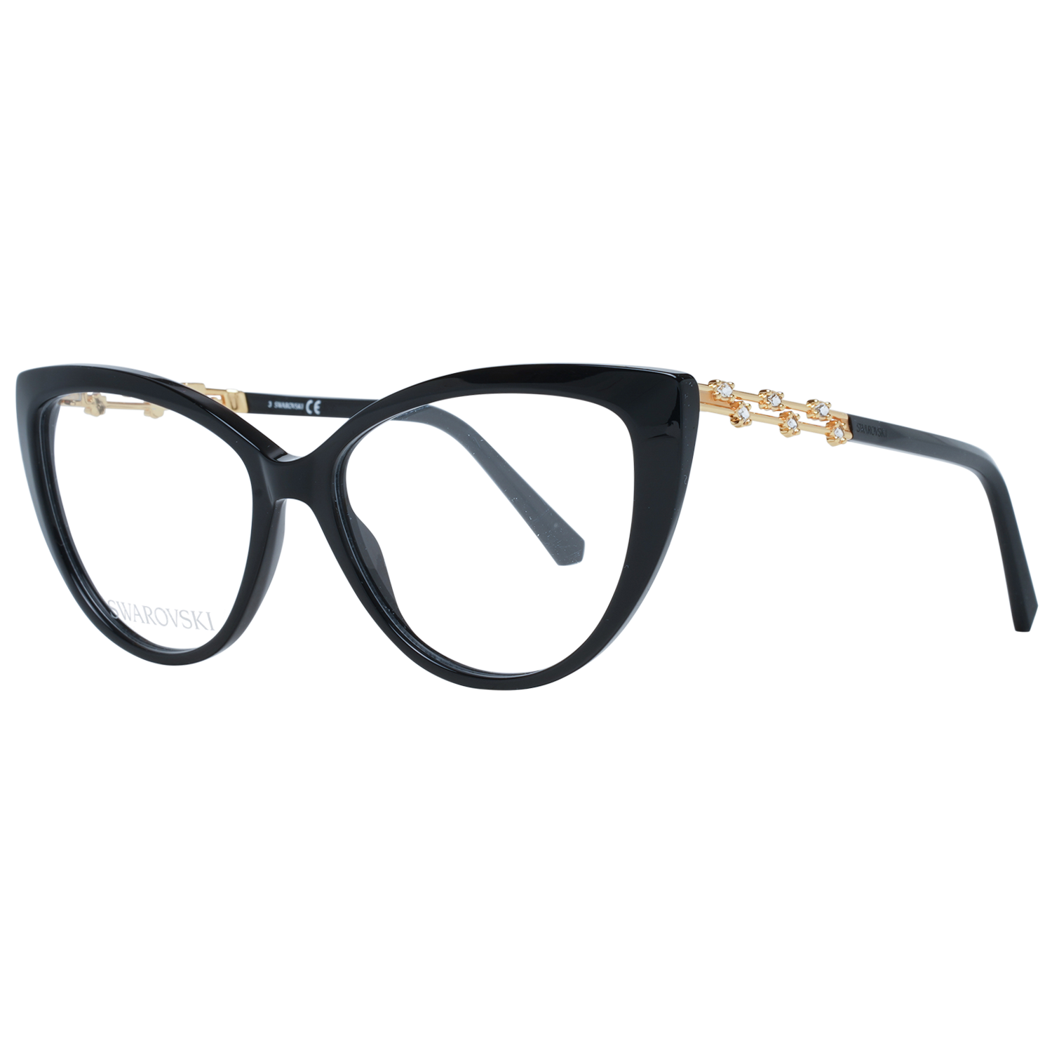 Swarovski eleganta svarta designerglasögon med kattögon