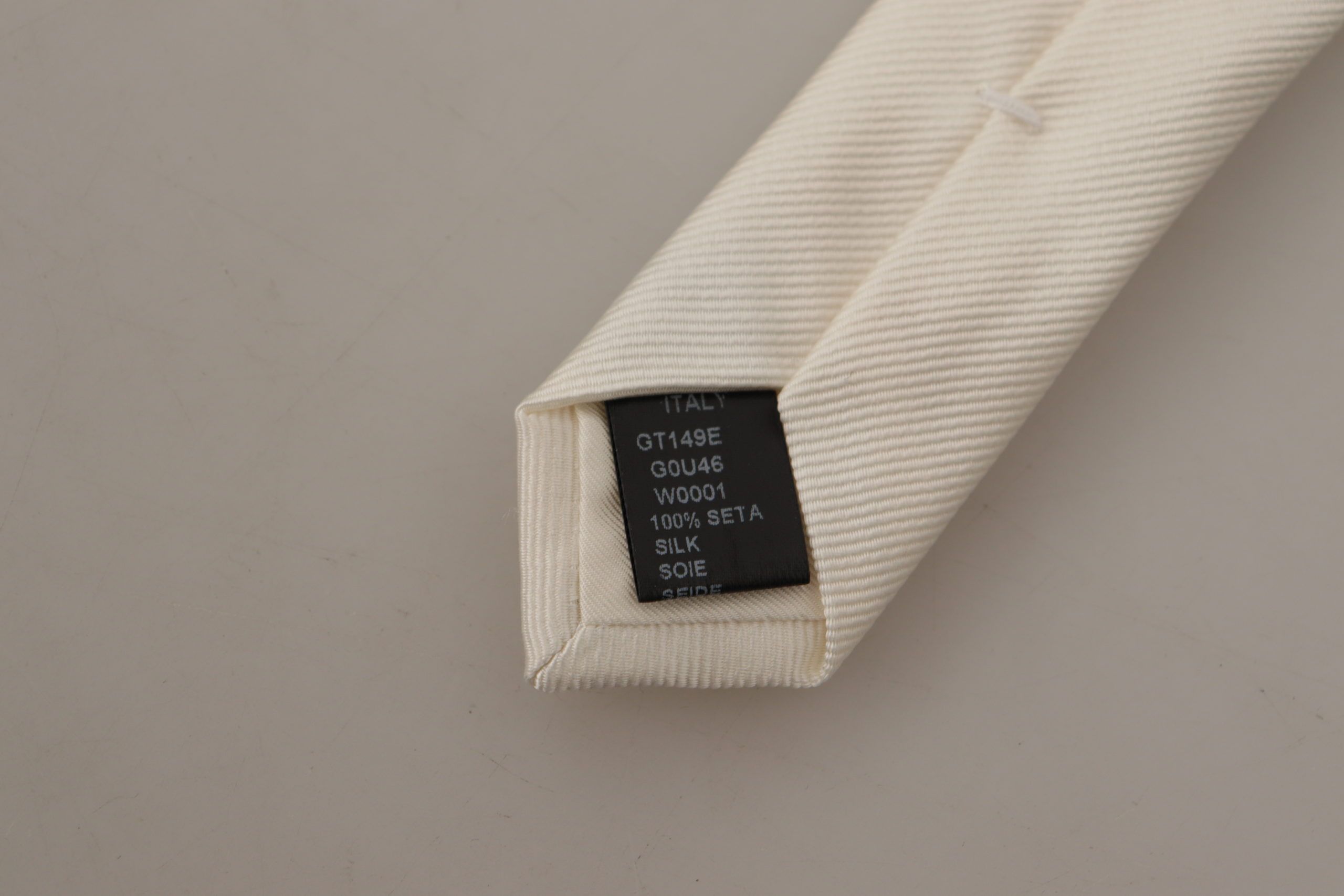 Dolce & Gabbana Off-White 100% Silke Slim Justerbar Slips