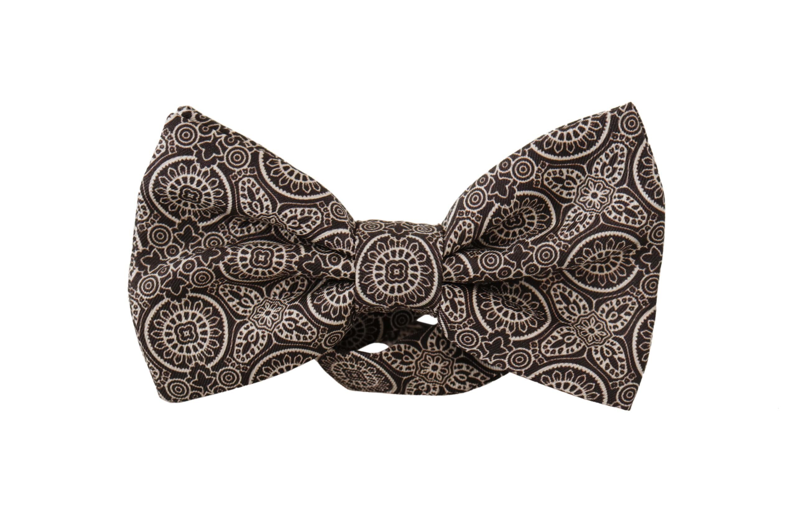 Dolce & Gabbana Svartvit 100% Siden Justerbar Halsringning Papillon Slips