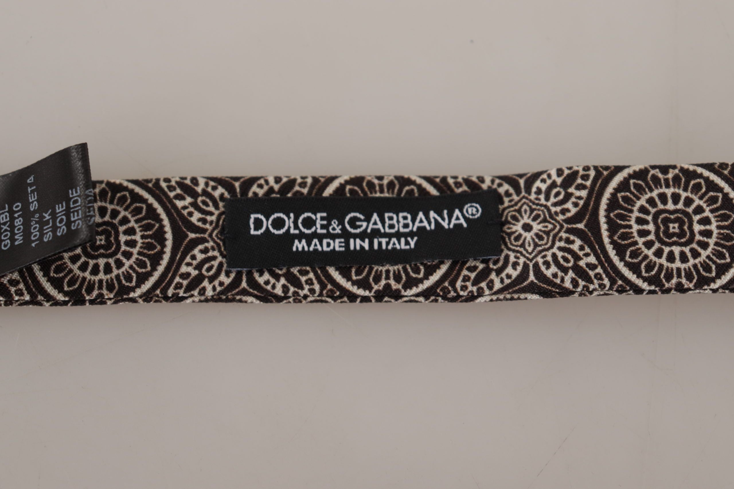 Dolce & Gabbana Svartvit 100% Siden Justerbar Halsringning Papillon Slips